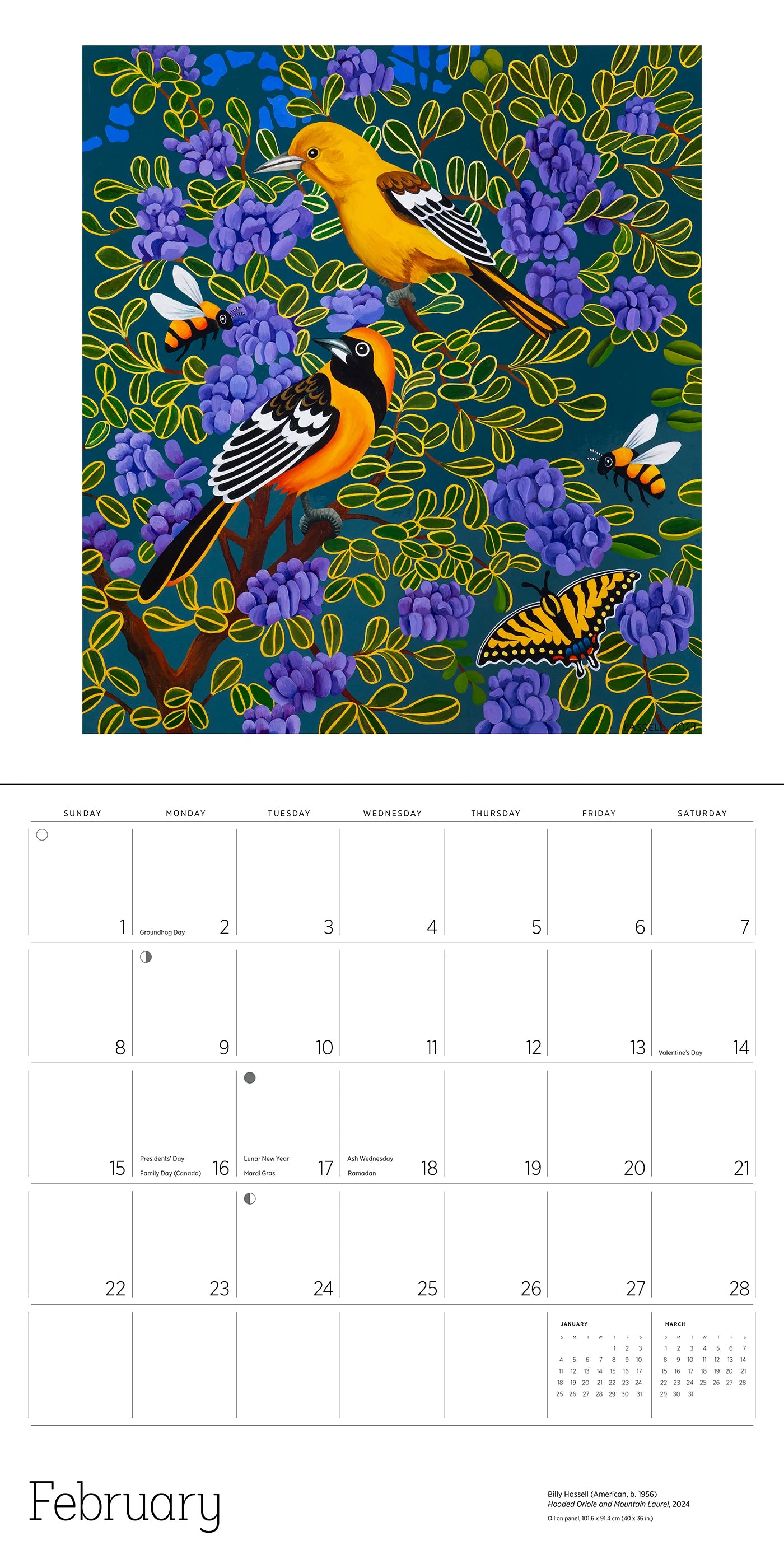 In The Wild: The Art of Billy Hassell 2026 Wall Calendar
