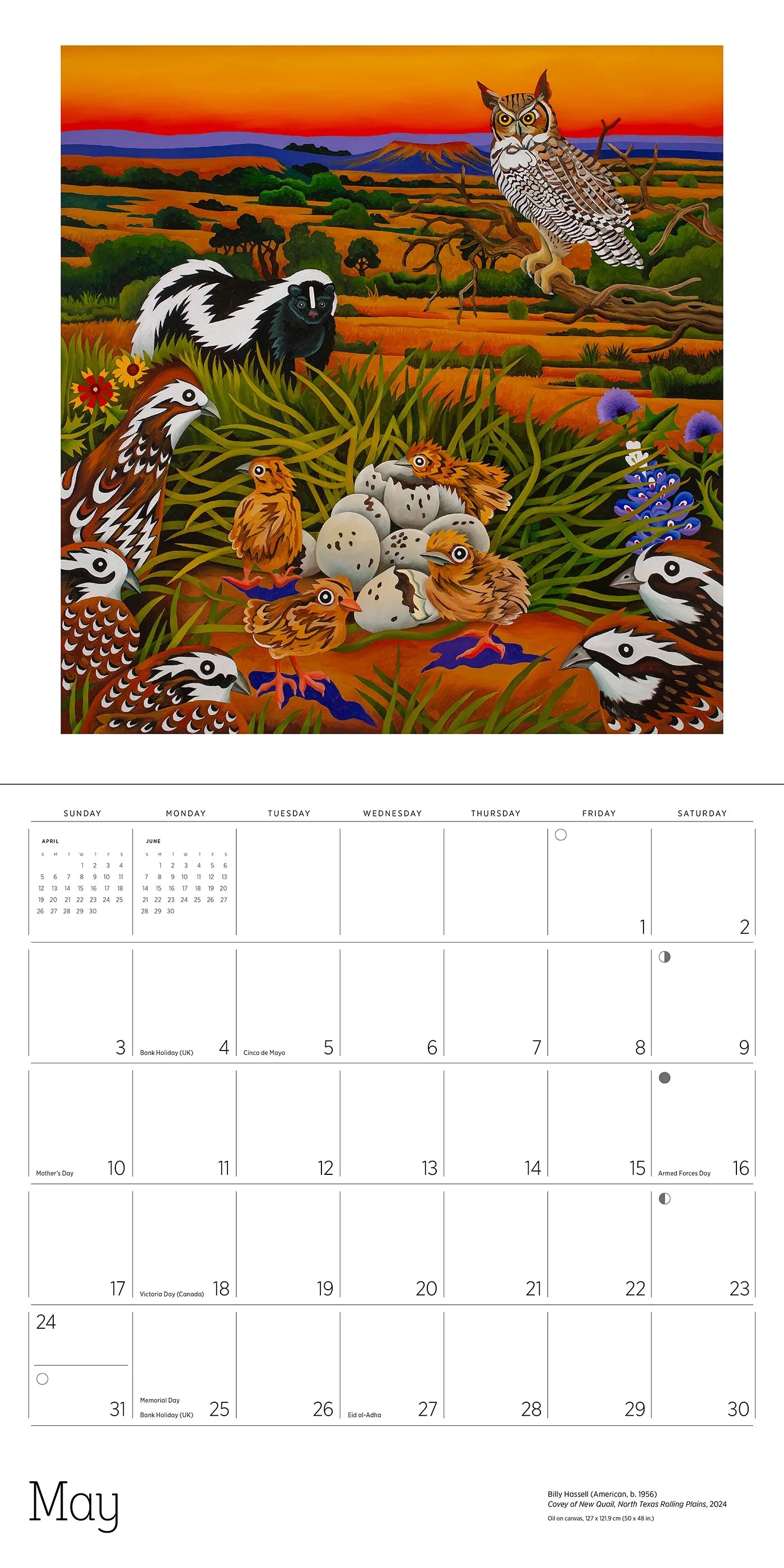 In The Wild: The Art of Billy Hassell 2026 Wall Calendar