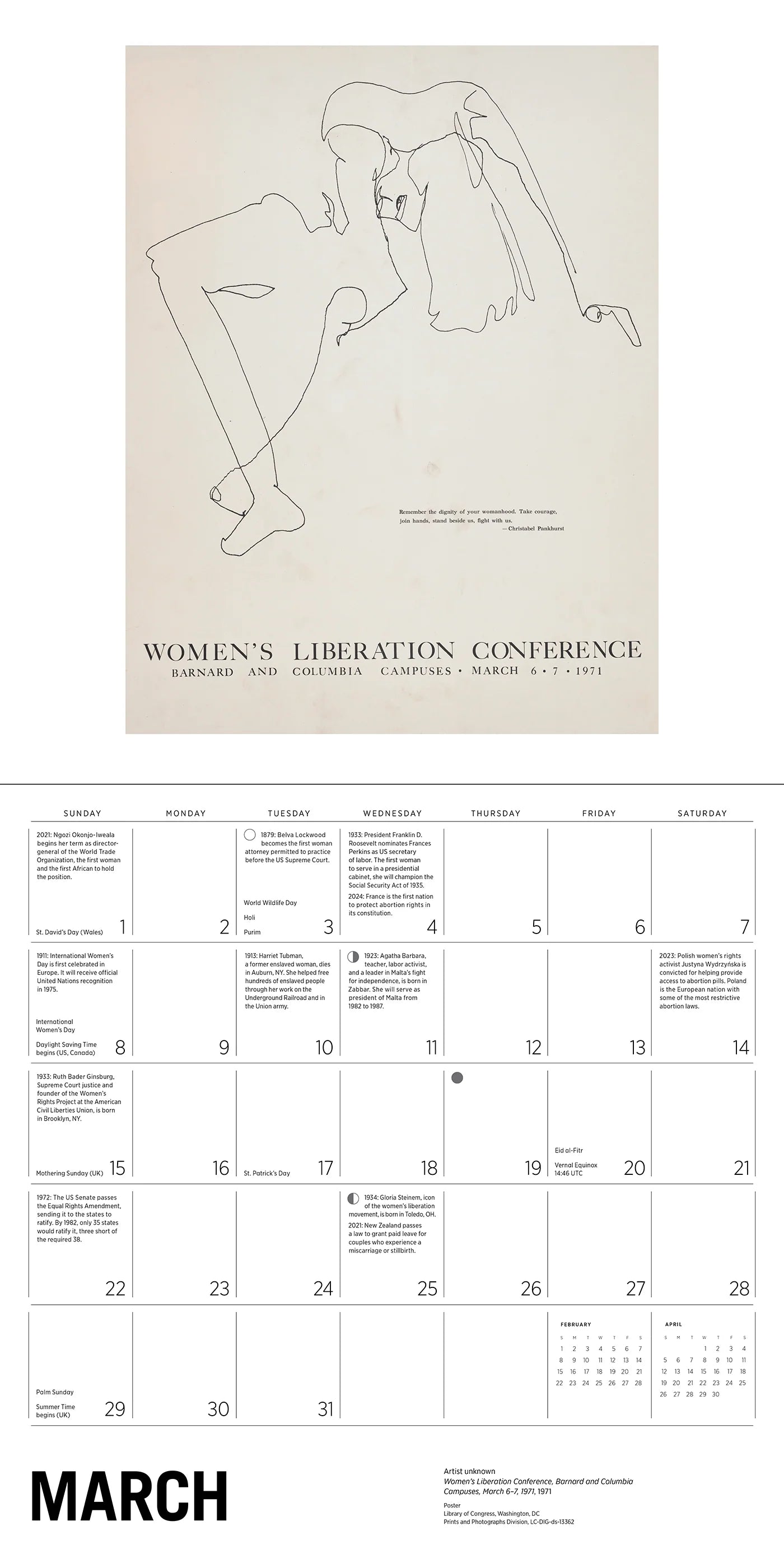 The Fight For Women's Rights 2026 Wall Calendar