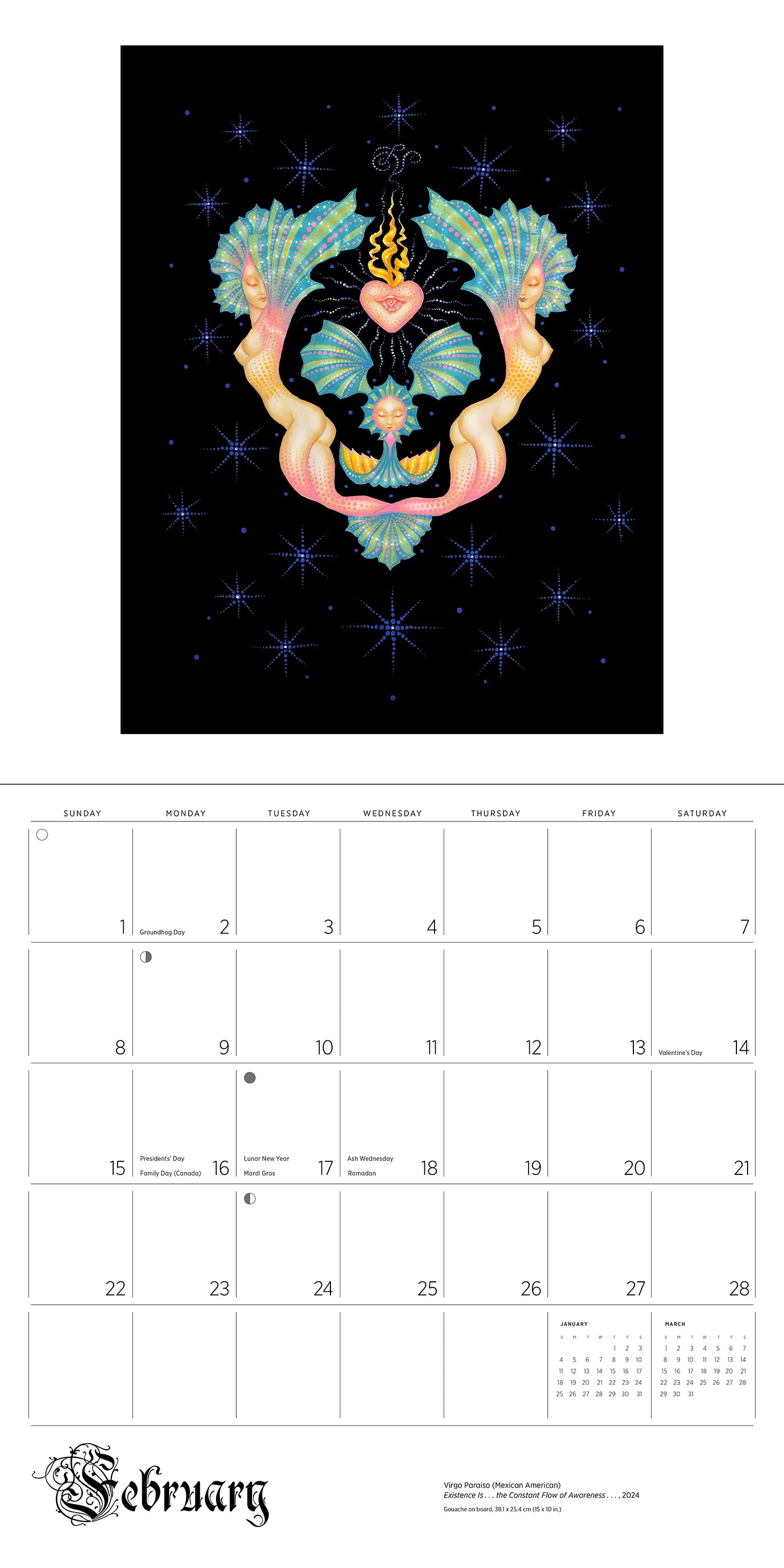 Day Of The Dead: The Skull Paintings of Tino Rodriguez & Virgo Paraiso 2026 Calendar