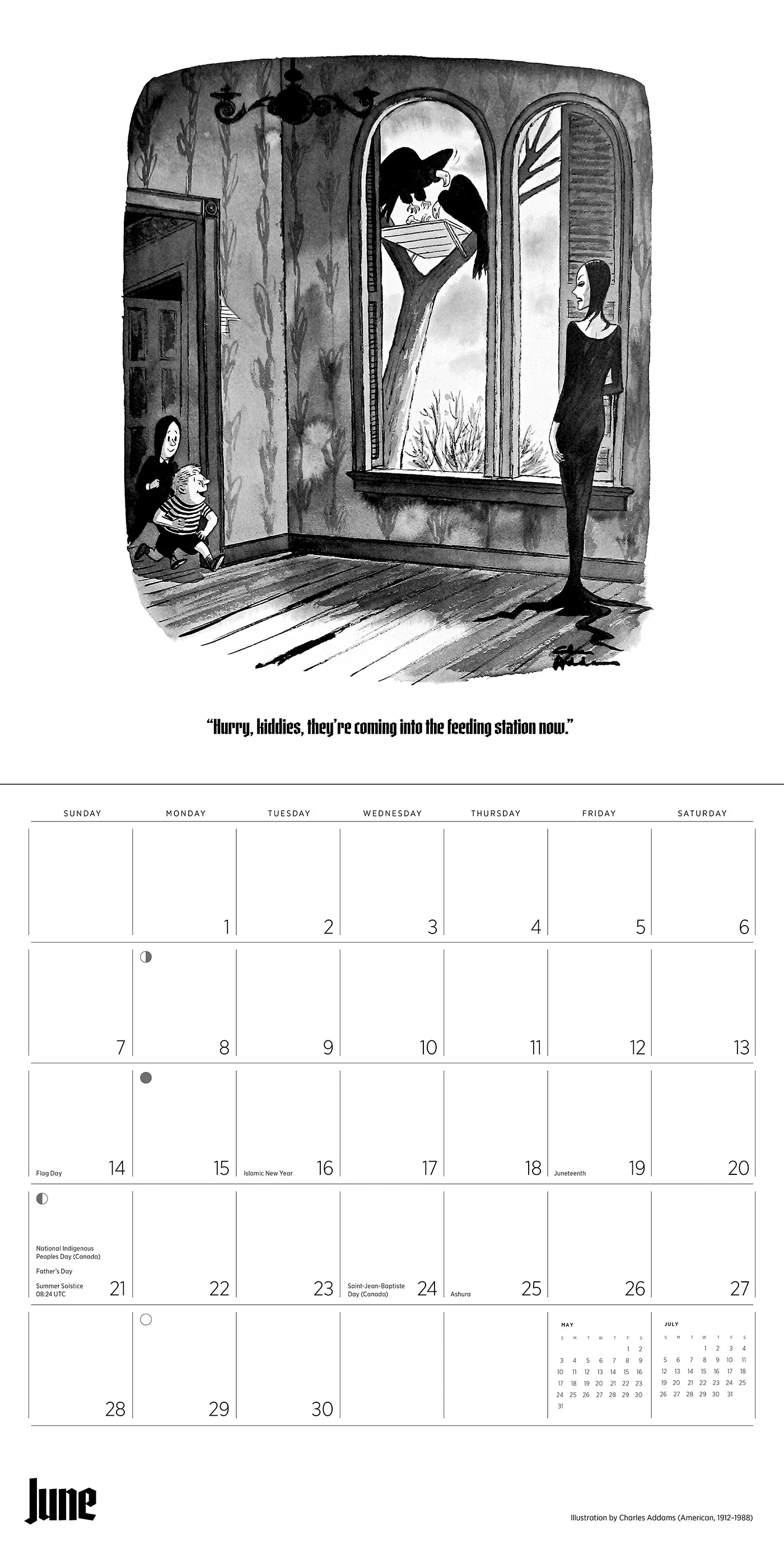 Charles Addams: The Addams Family 2026 Wall Calendar