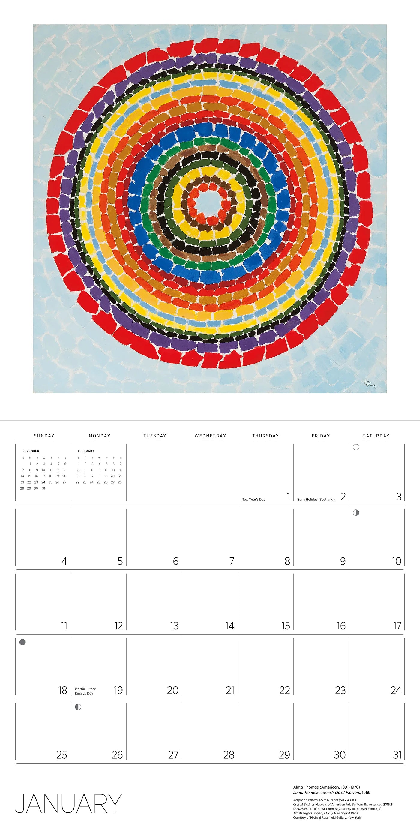 Alma Thomas 2026 Wall Calendar