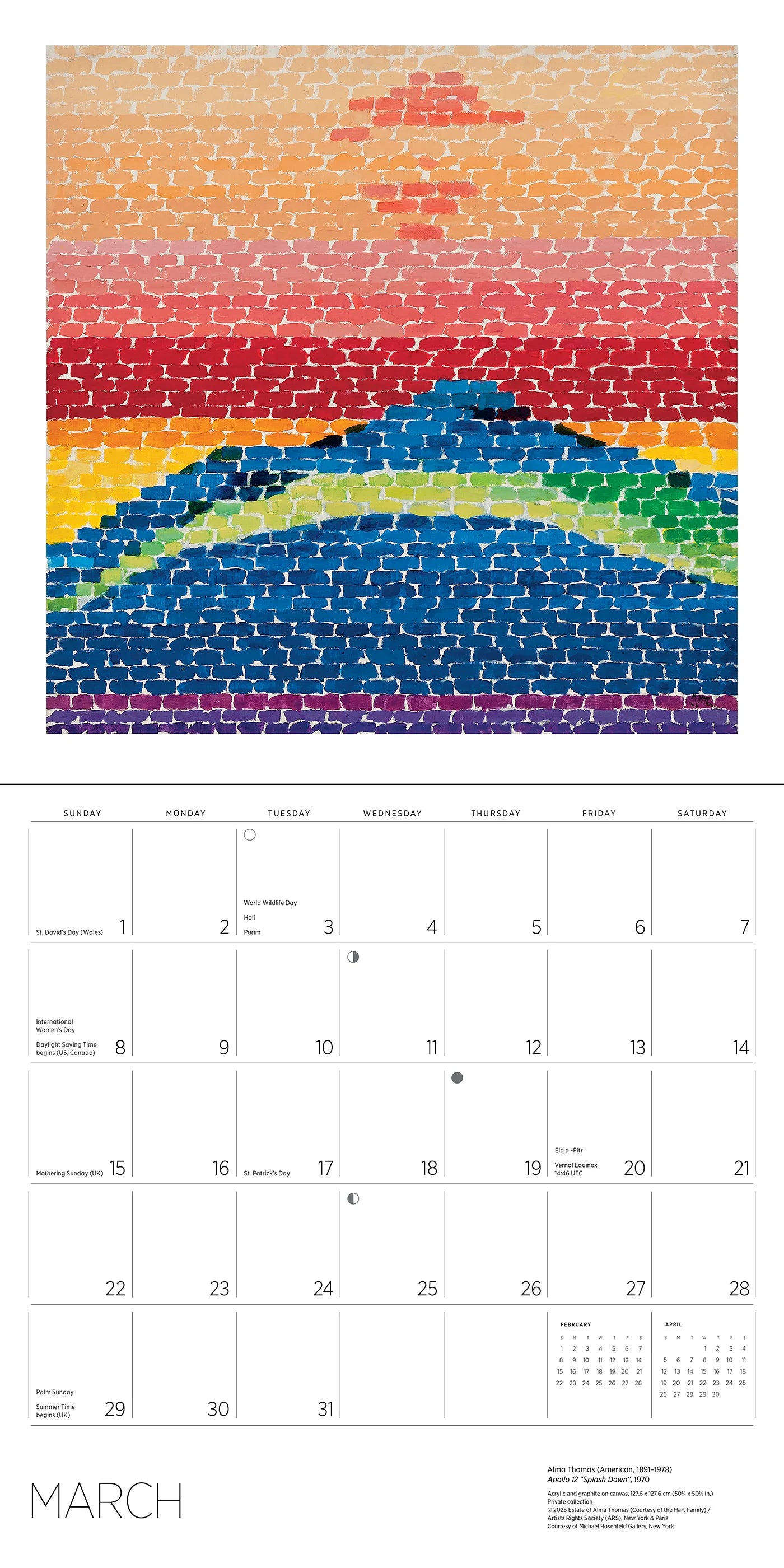 Alma Thomas 2026 Wall Calendar