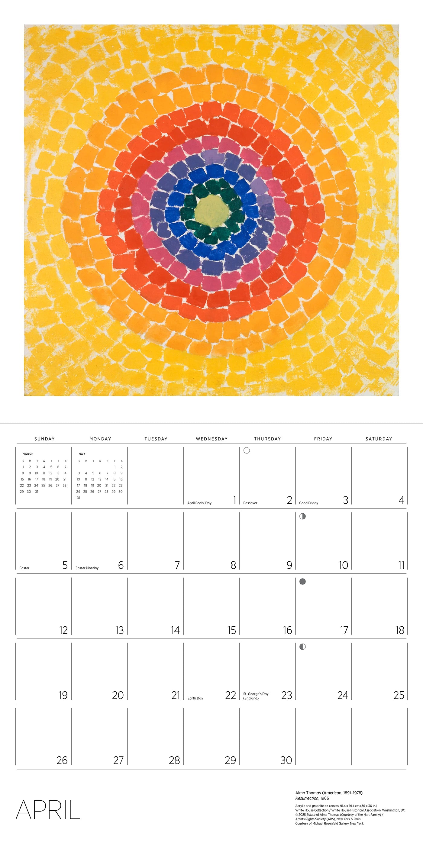 Alma Thomas 2026 Wall Calendar