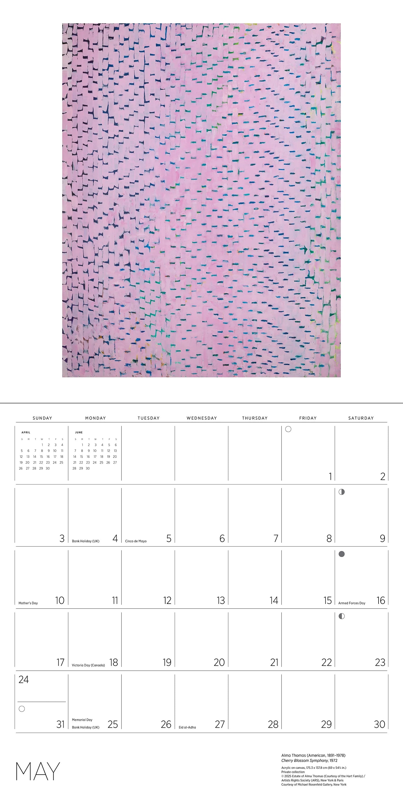 Alma Thomas 2026 Wall Calendar