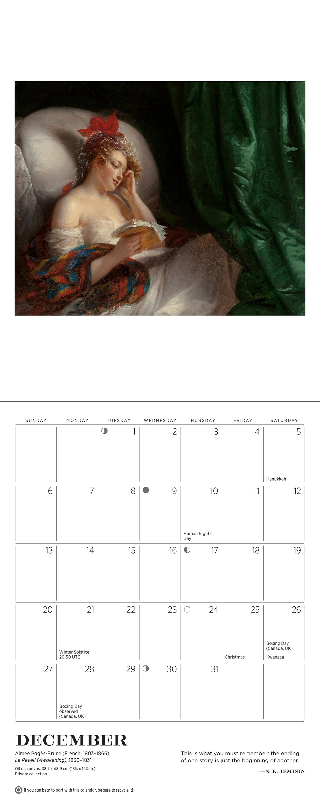 The Reading Woman 2026 Mini Wall Calendar