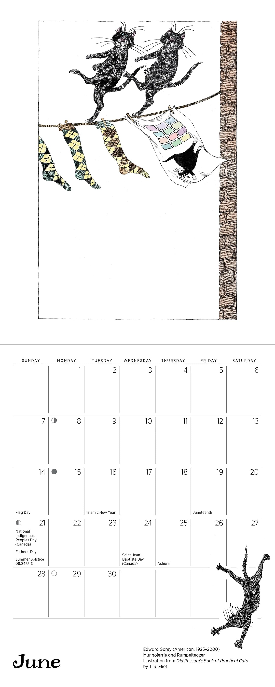 Edward Gorey Practical Cats 2026 Mini Wall Calendar