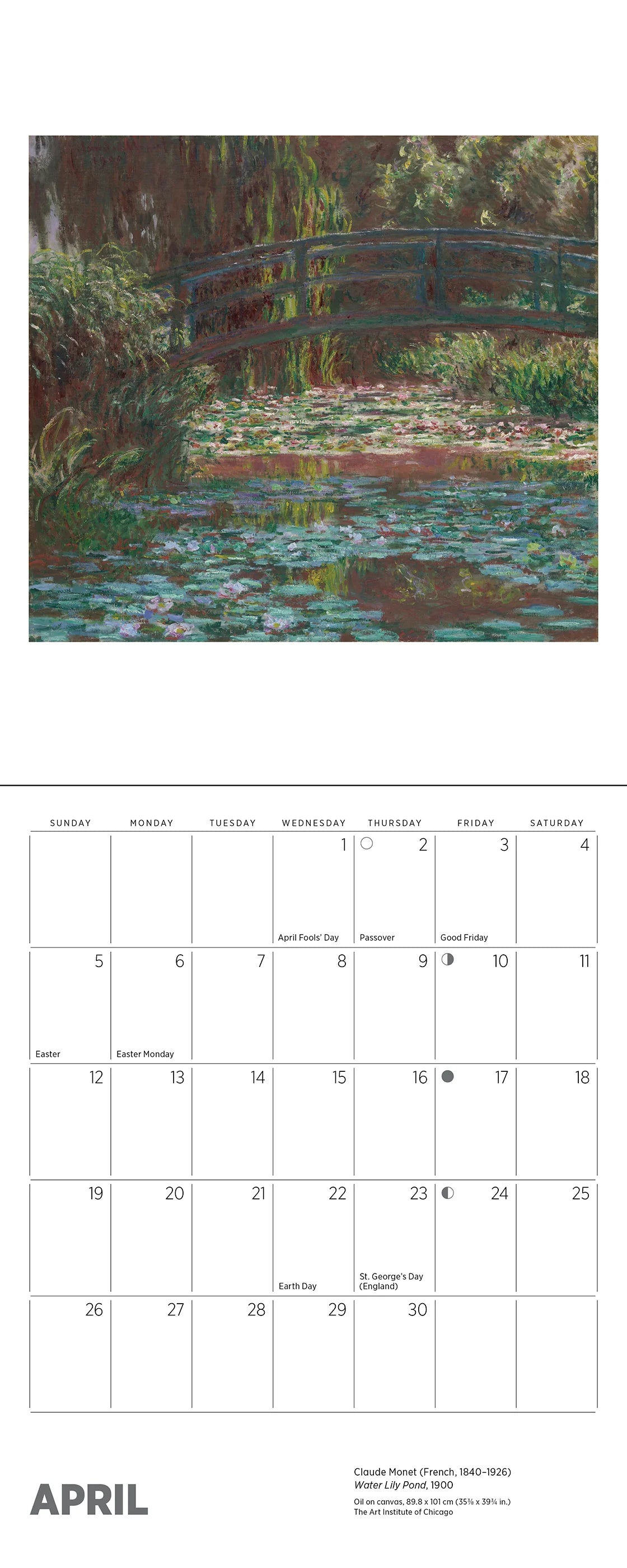 Claude Monet 2026 Mini Wall Calendar