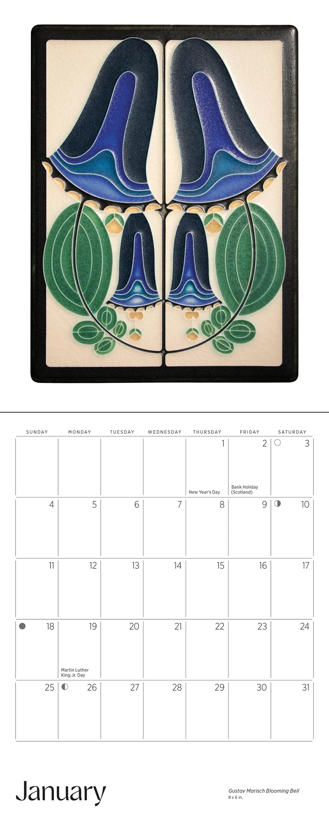 Arts & Crafts Tiles: Made by Motawi Tileworks 2026 Mini Wall Calendar
