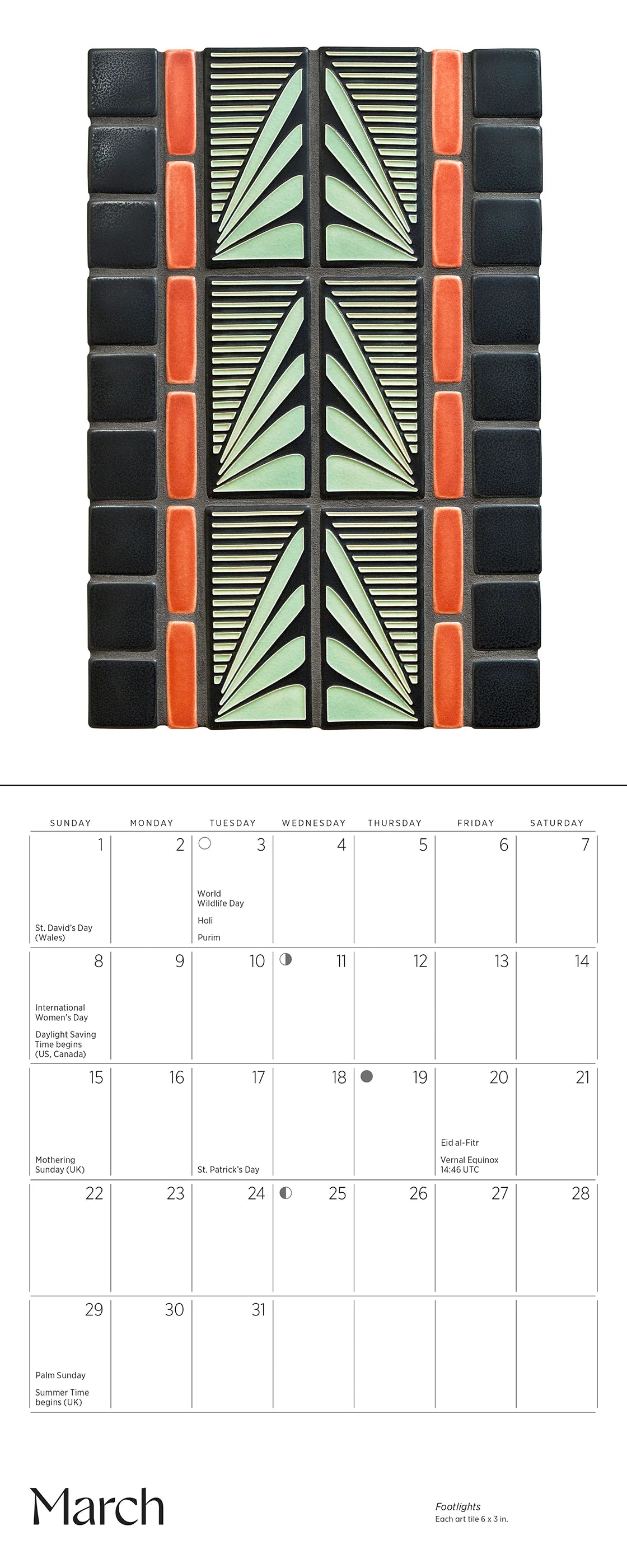 Arts & Crafts Tiles: Made by Motawi Tileworks 2026 Mini Wall Calendar
