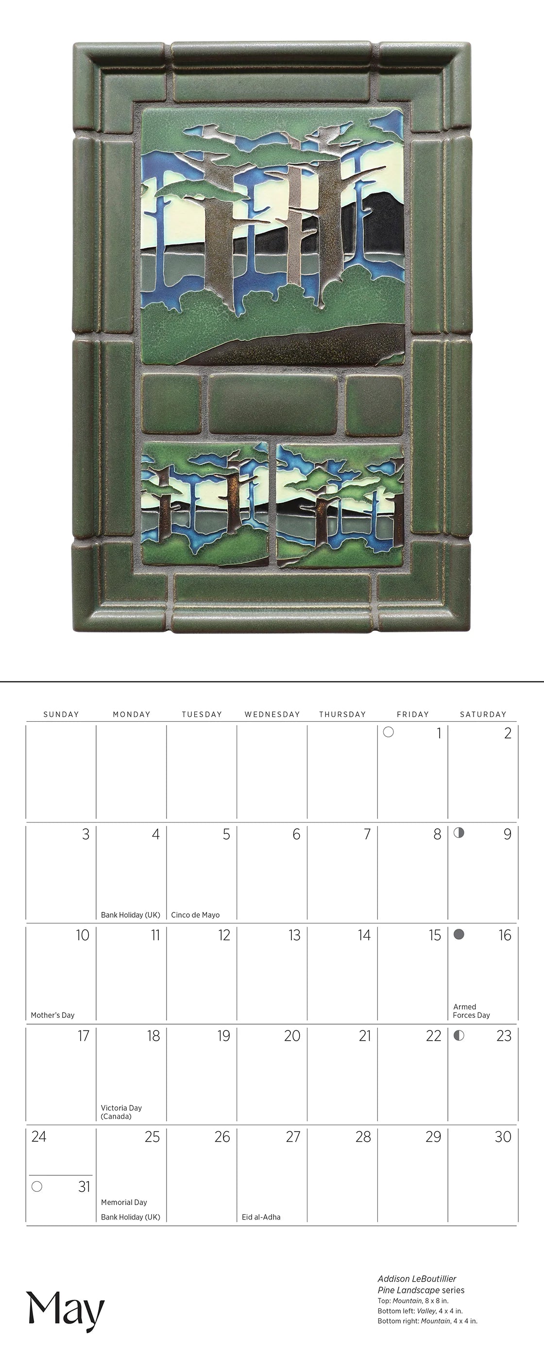 Arts & Crafts Tiles: Made by Motawi Tileworks 2026 Mini Wall Calendar