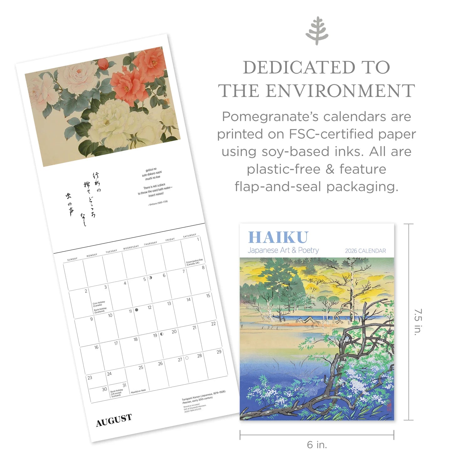 Haiku: Japanese Art & Poetry 2026 Mini Wall Calendar
