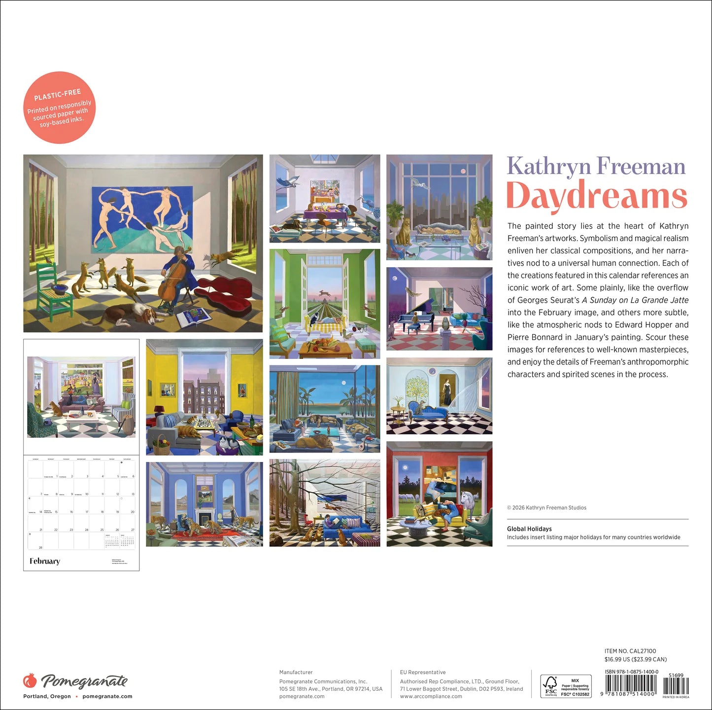 POM Kathryn Freeman: Daydreams 2027 Wall Calendar