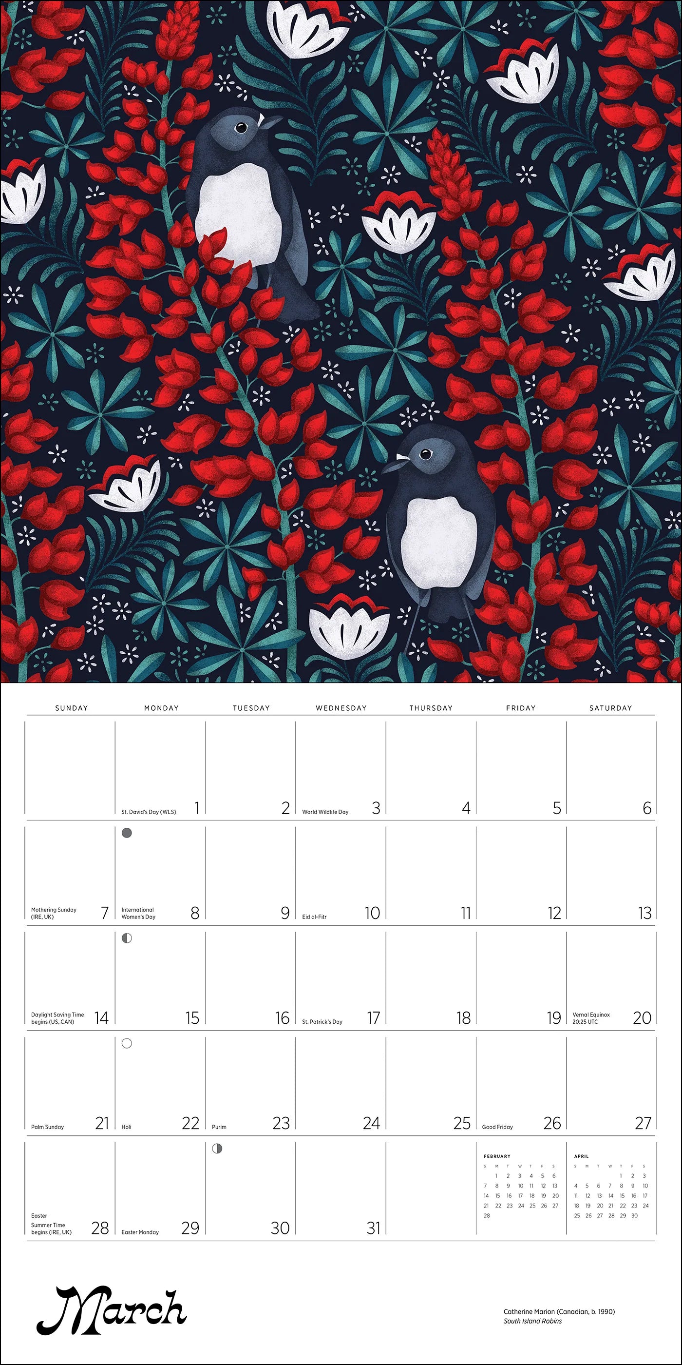 POM Catherine Marion: Folklore and Flora 2027 Wall Calendar