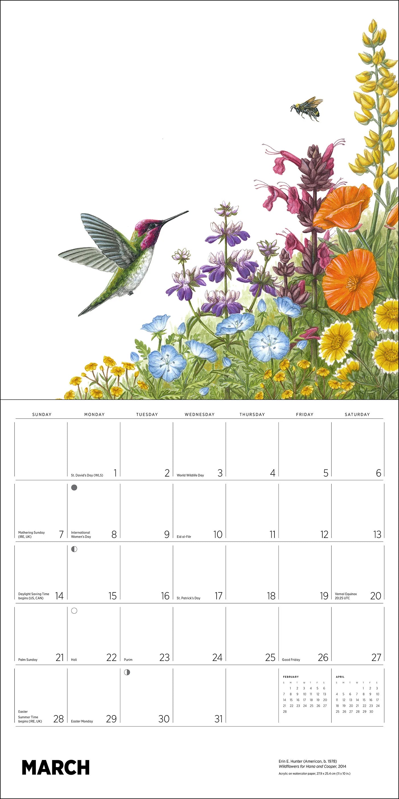 POM Erin E. Hunter: Pollinators 2027 Wall Calendar