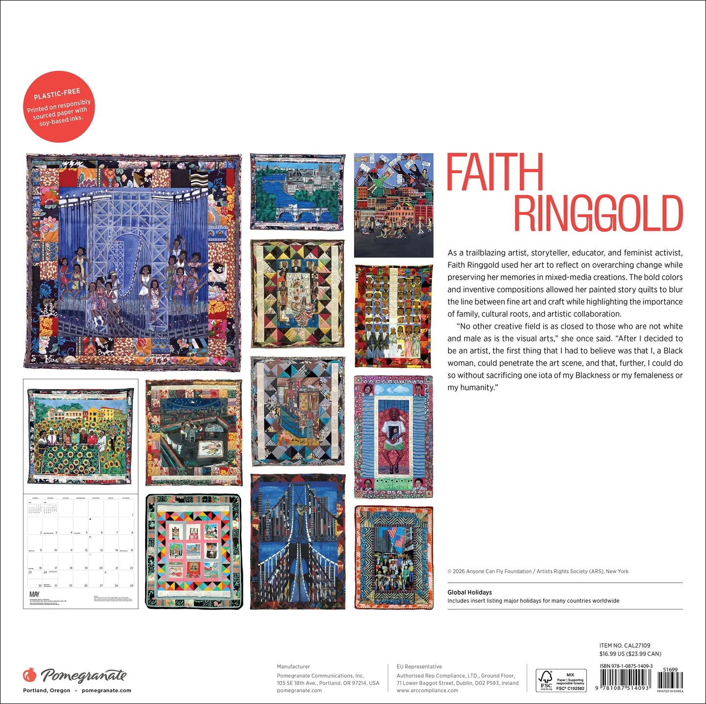 POM Faith Ringgold 2027 Wall Calendar