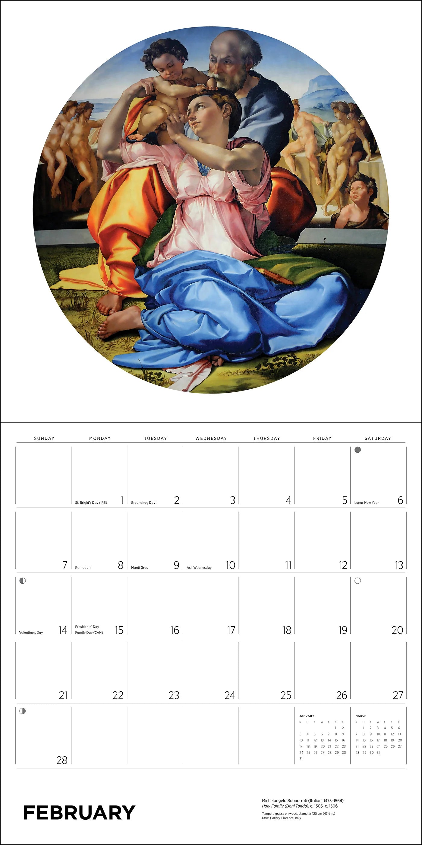 POM Michelangelo 2027 Wall Calendar