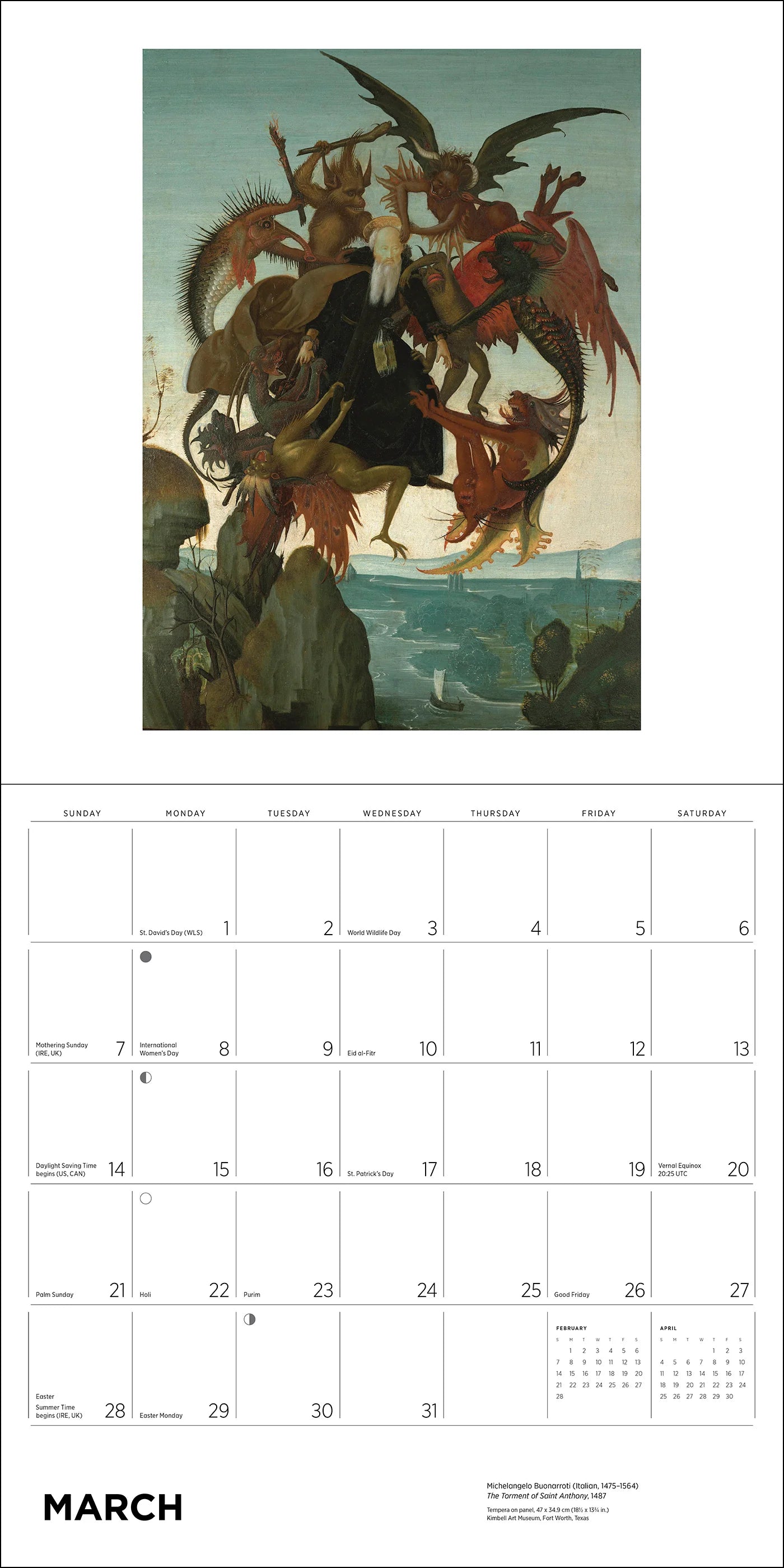 POM Michelangelo 2027 Wall Calendar