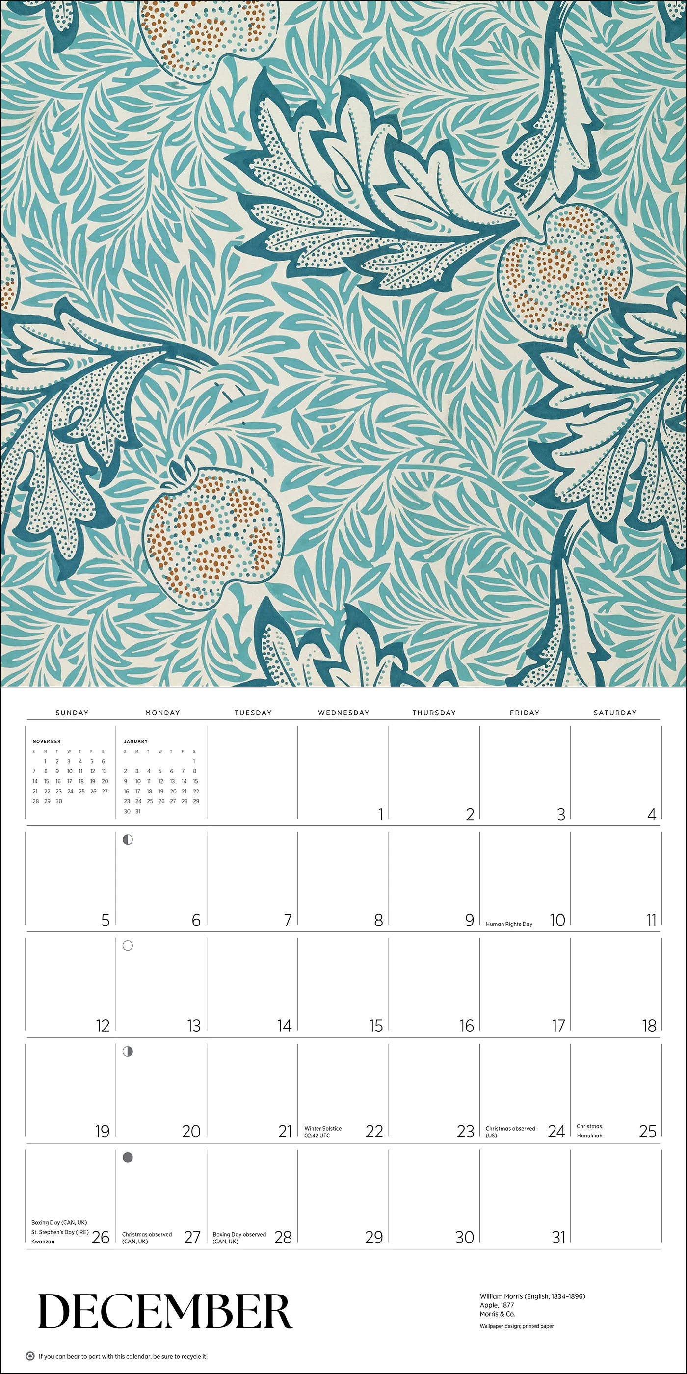 POM William Morris: Arts & Crafts Designs 2027 Wall Calendar