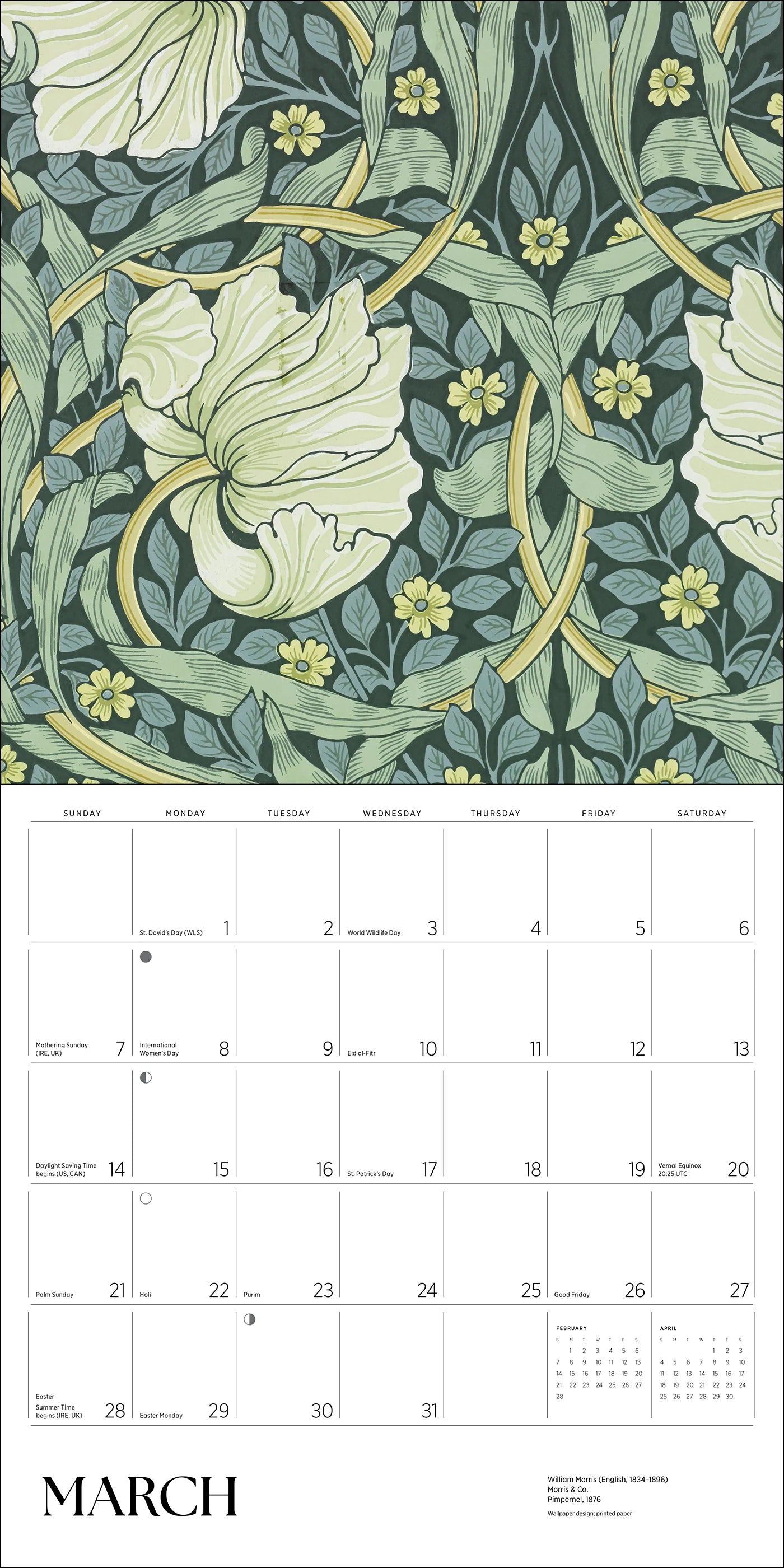 POM William Morris: Arts & Crafts Designs 2027 Wall Calendar