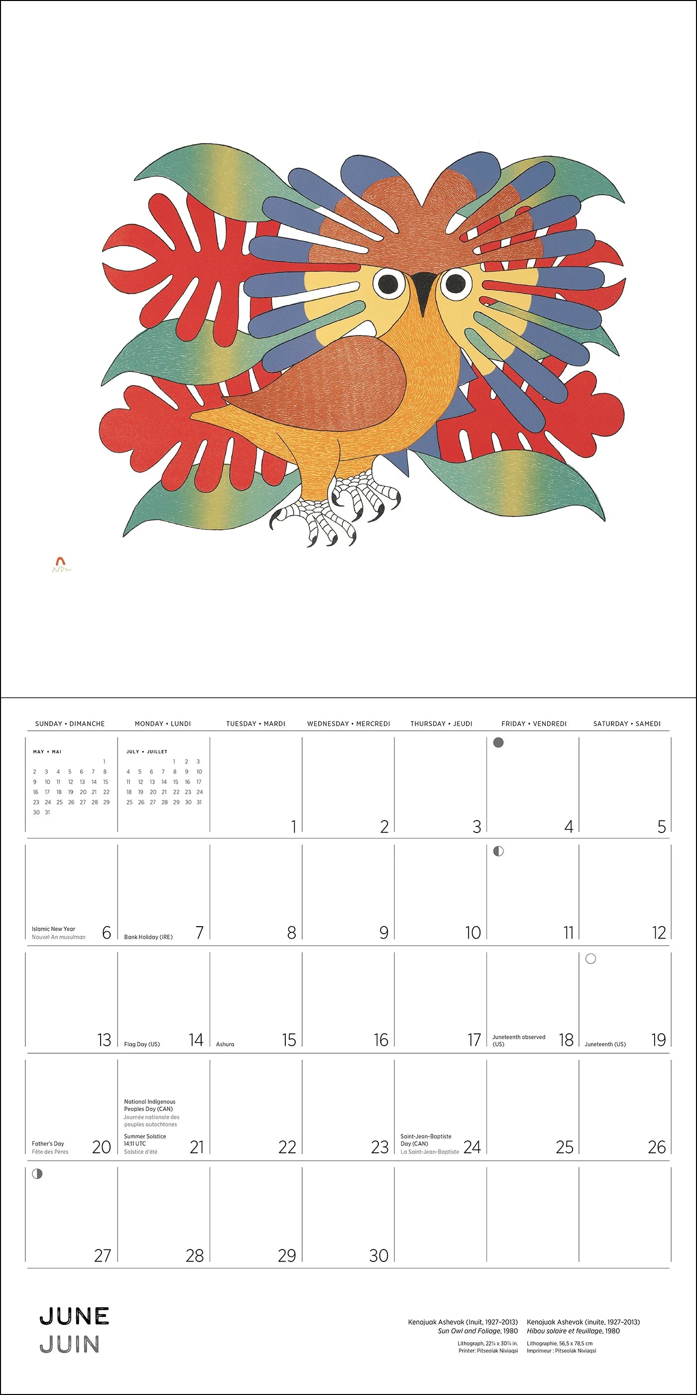 POM Kenojuak Ashevak 2027 Wall Calendar
