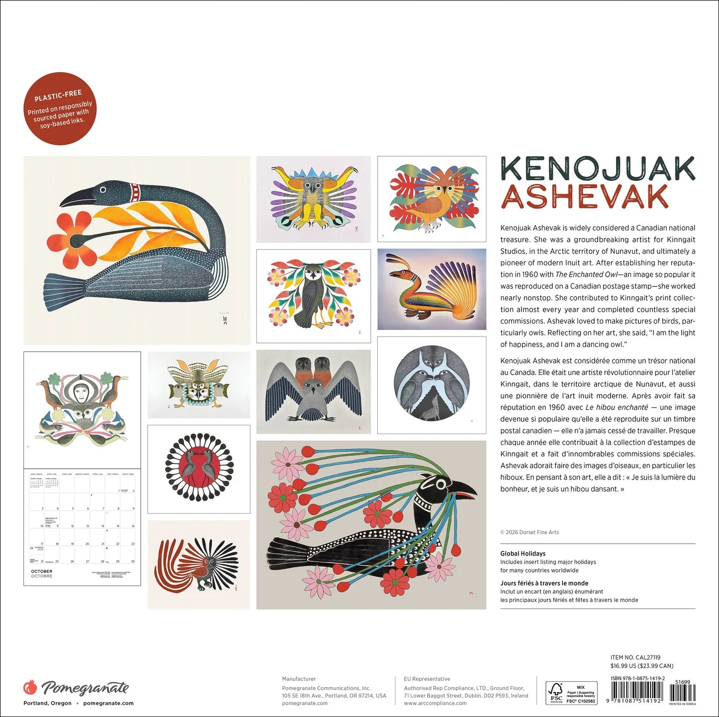 POM Kenojuak Ashevak 2027 Wall Calendar