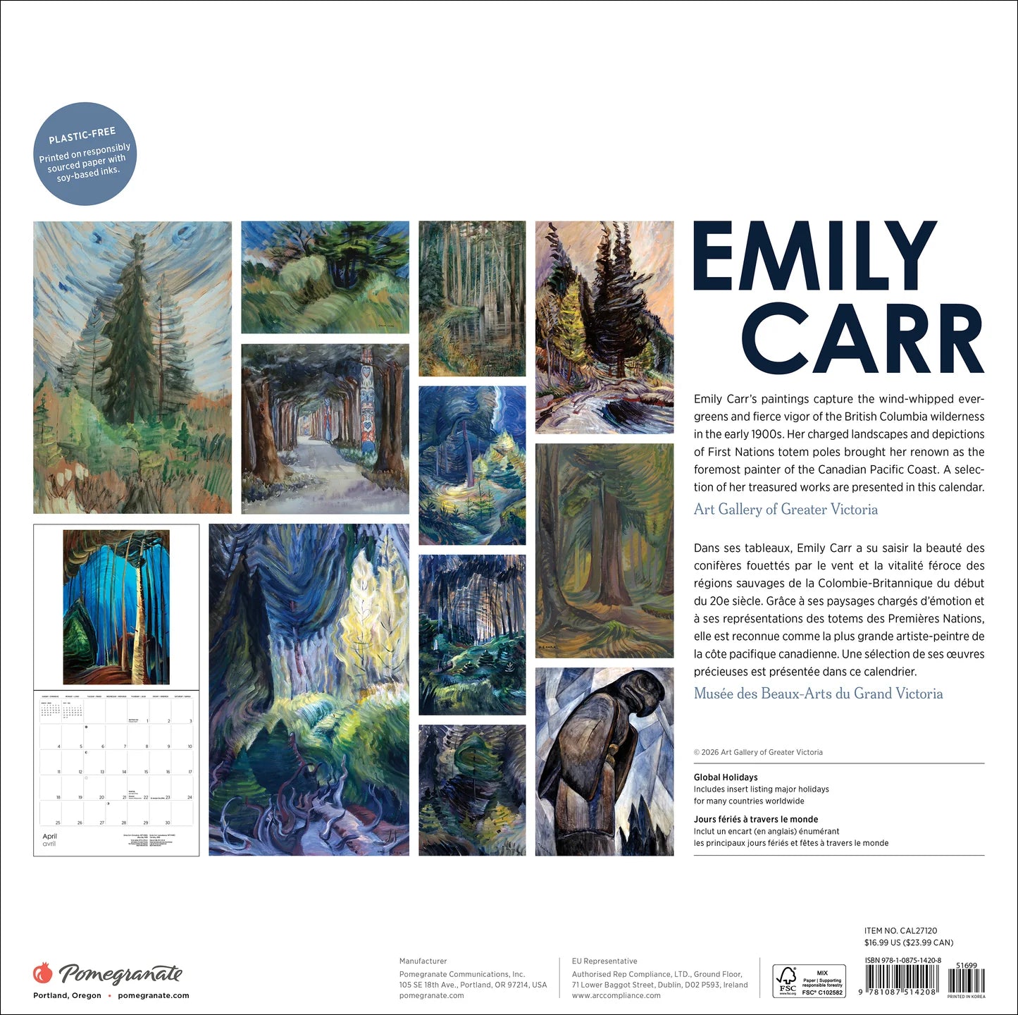 POM Emily Carr 2027 Wall Calendar
