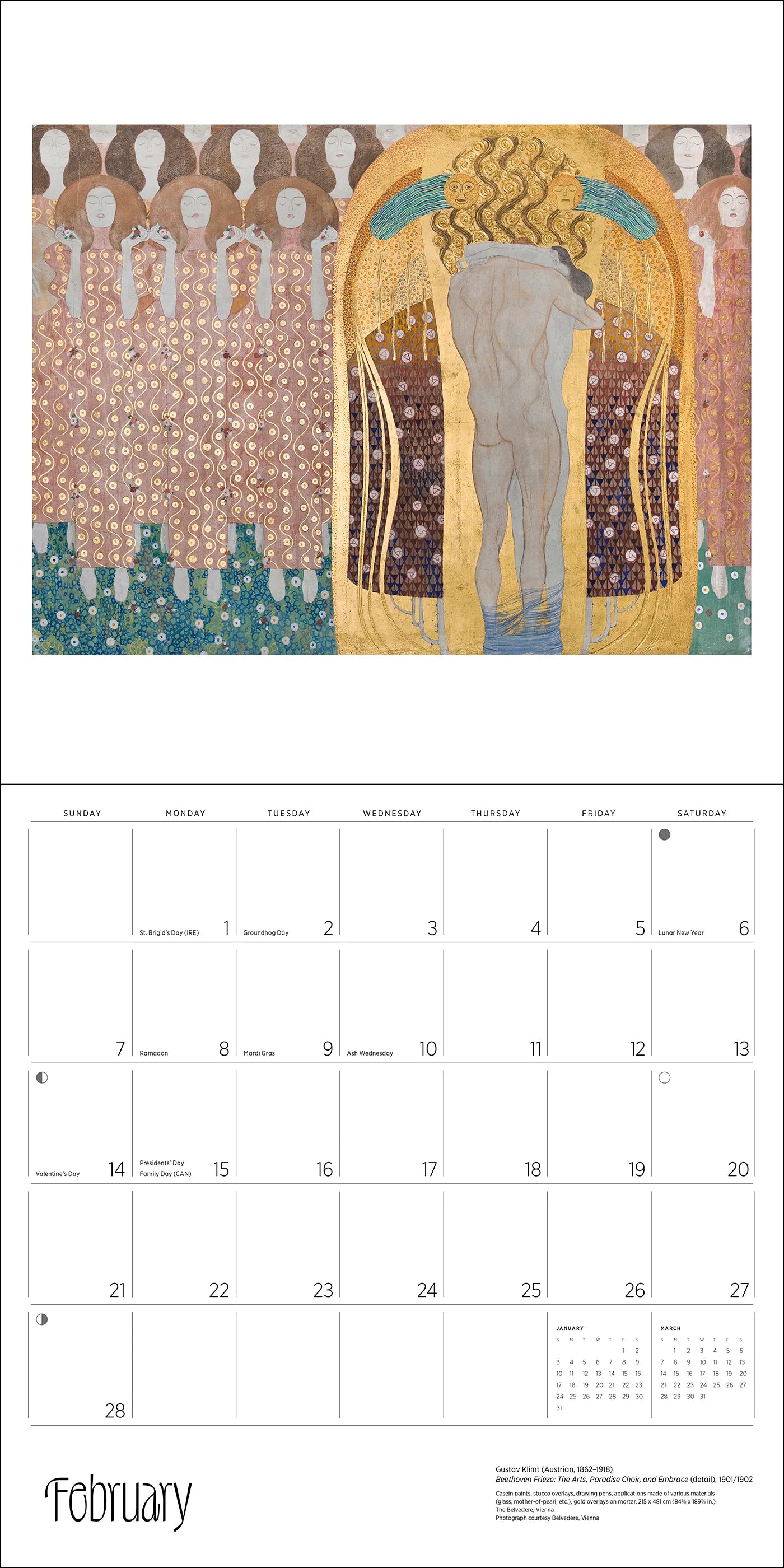 POM Gustav Klimt 2027 Wall Calendar