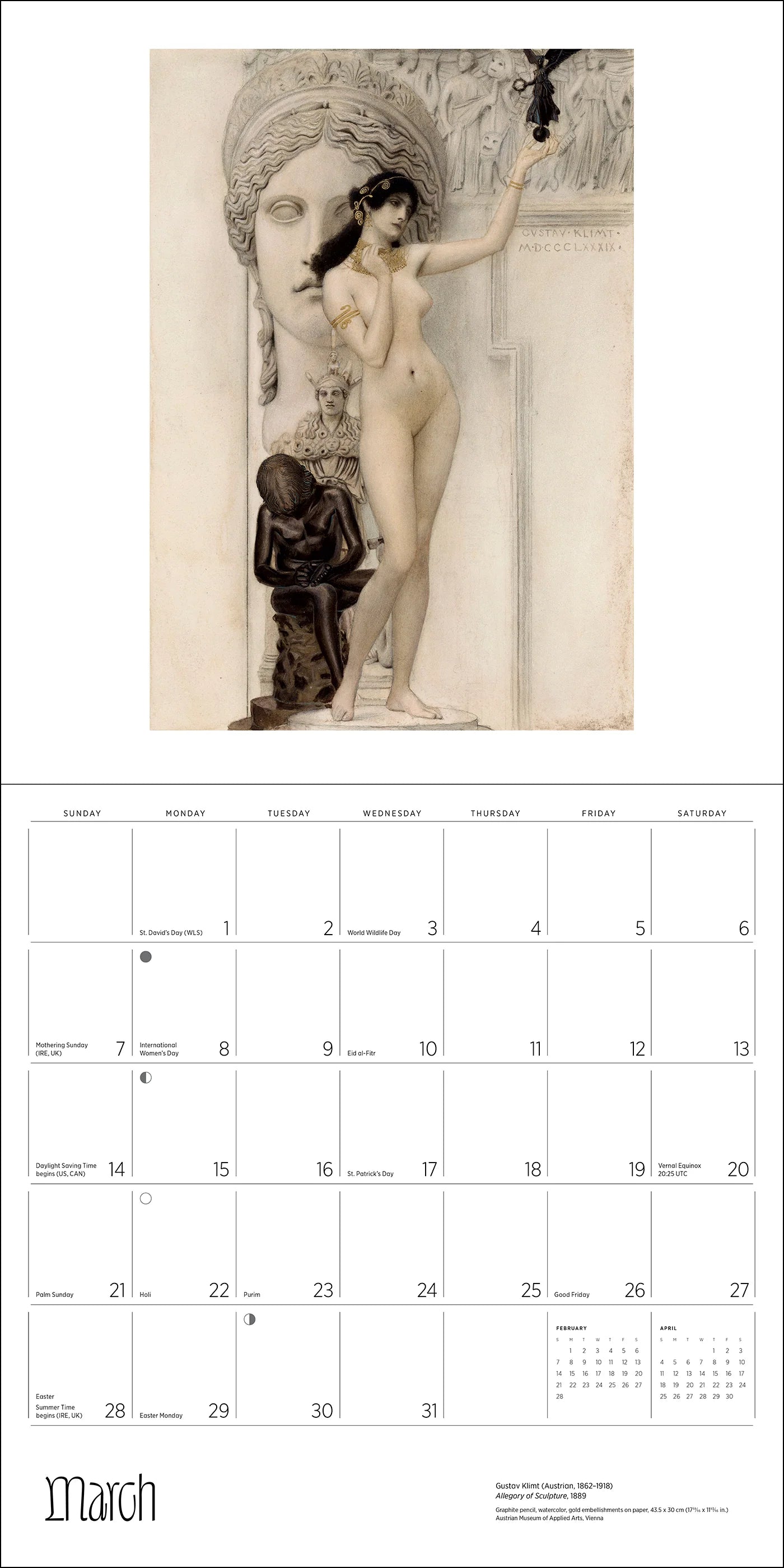POM Gustav Klimt 2027 Wall Calendar