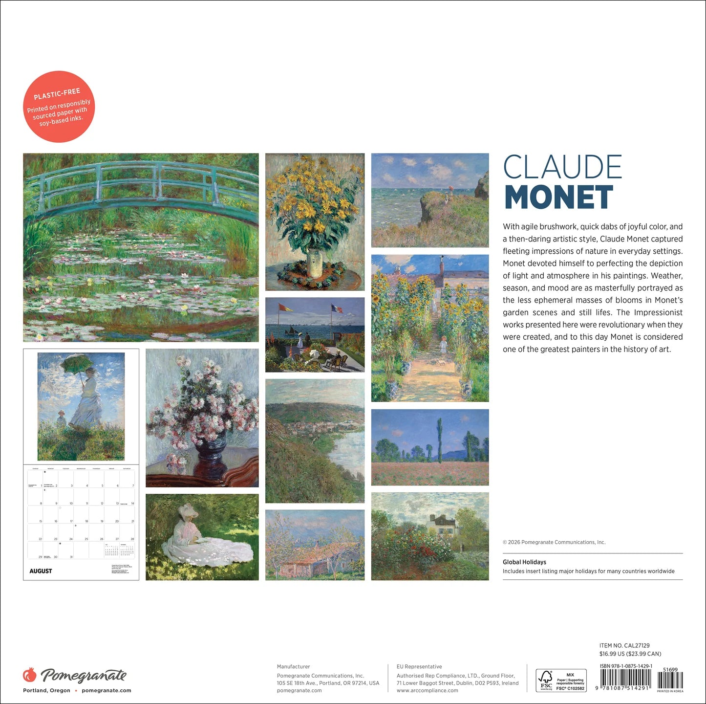 POM Claude Monet 2027 Wall Calendar