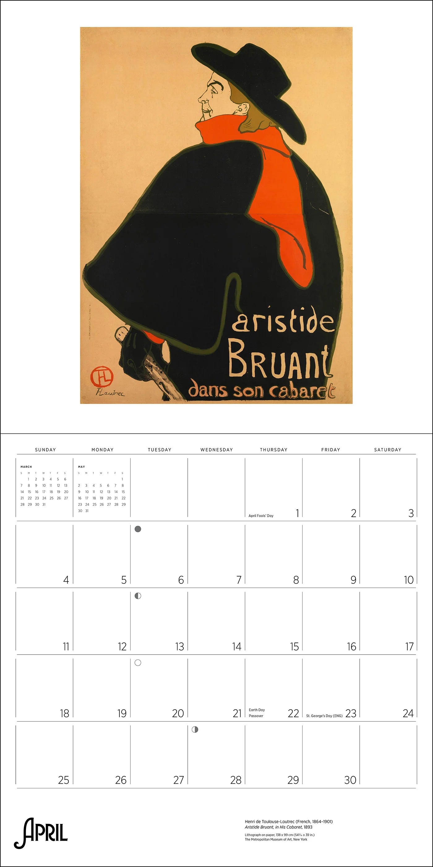 POM Henri de Toulouse-Lautrec 2027 Wall Calendar