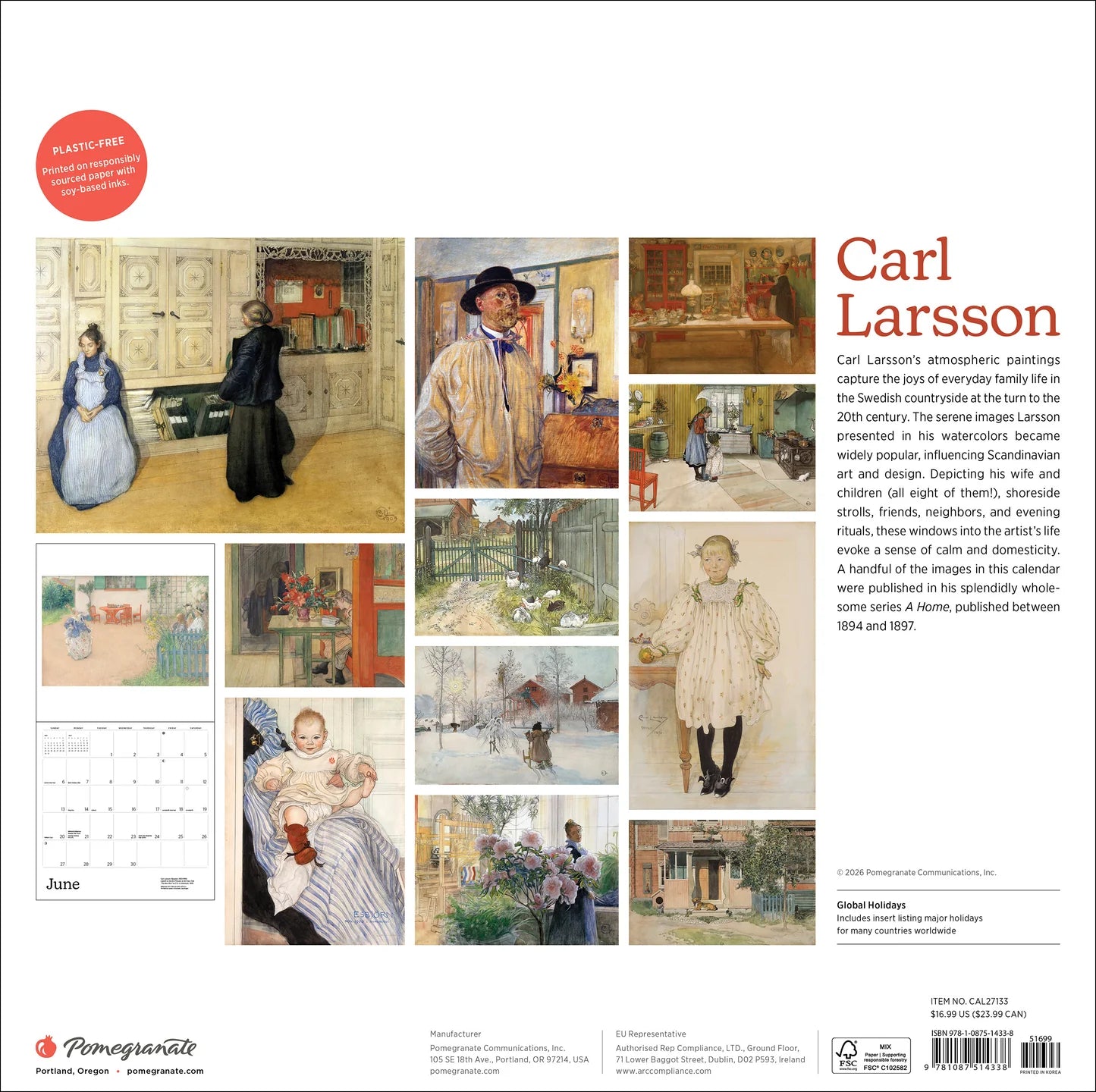 POM Carl Larsson 2027 Wall Calendar