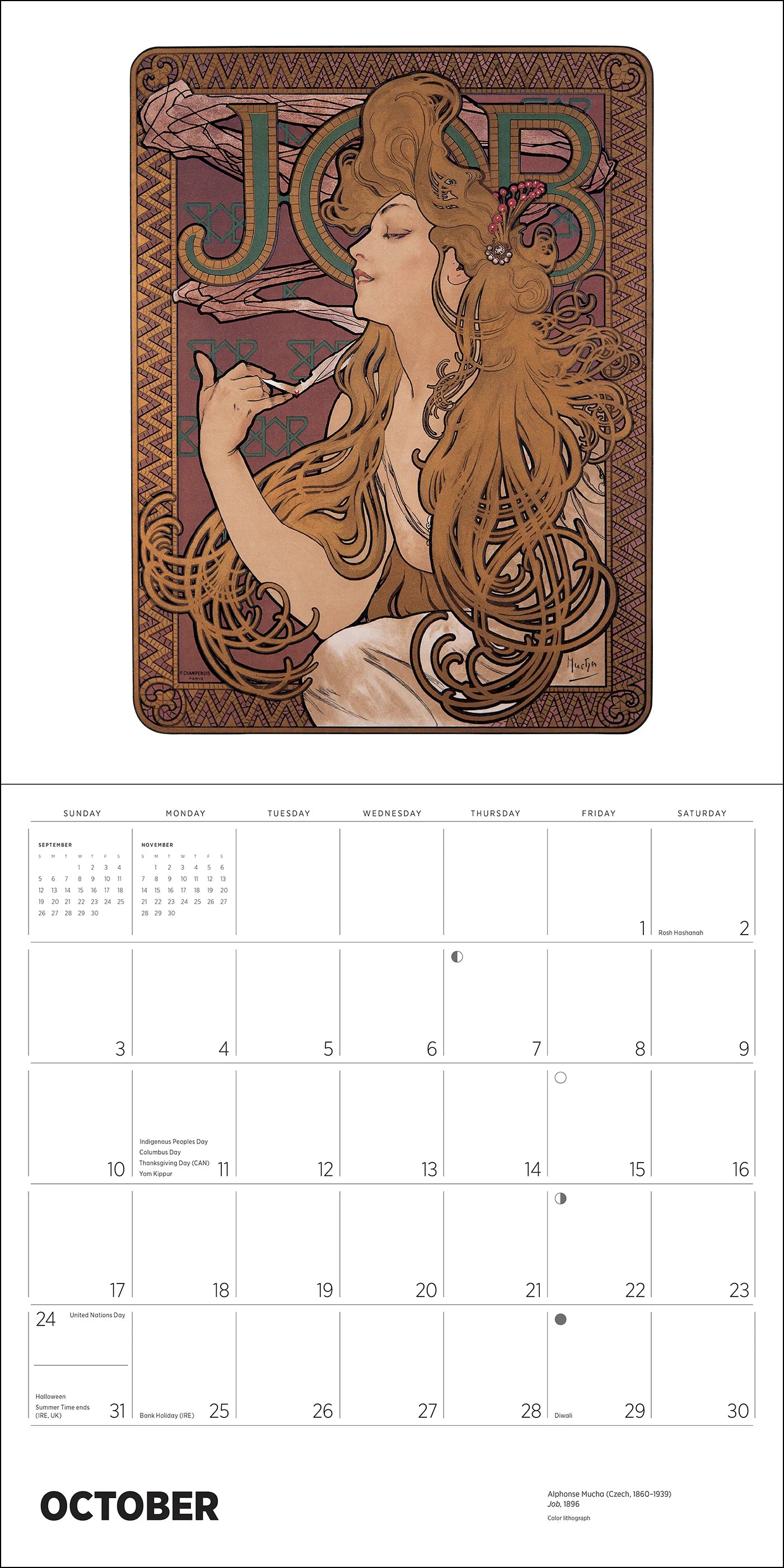 POM Alphonse Mucha 2027 Wall Calendar