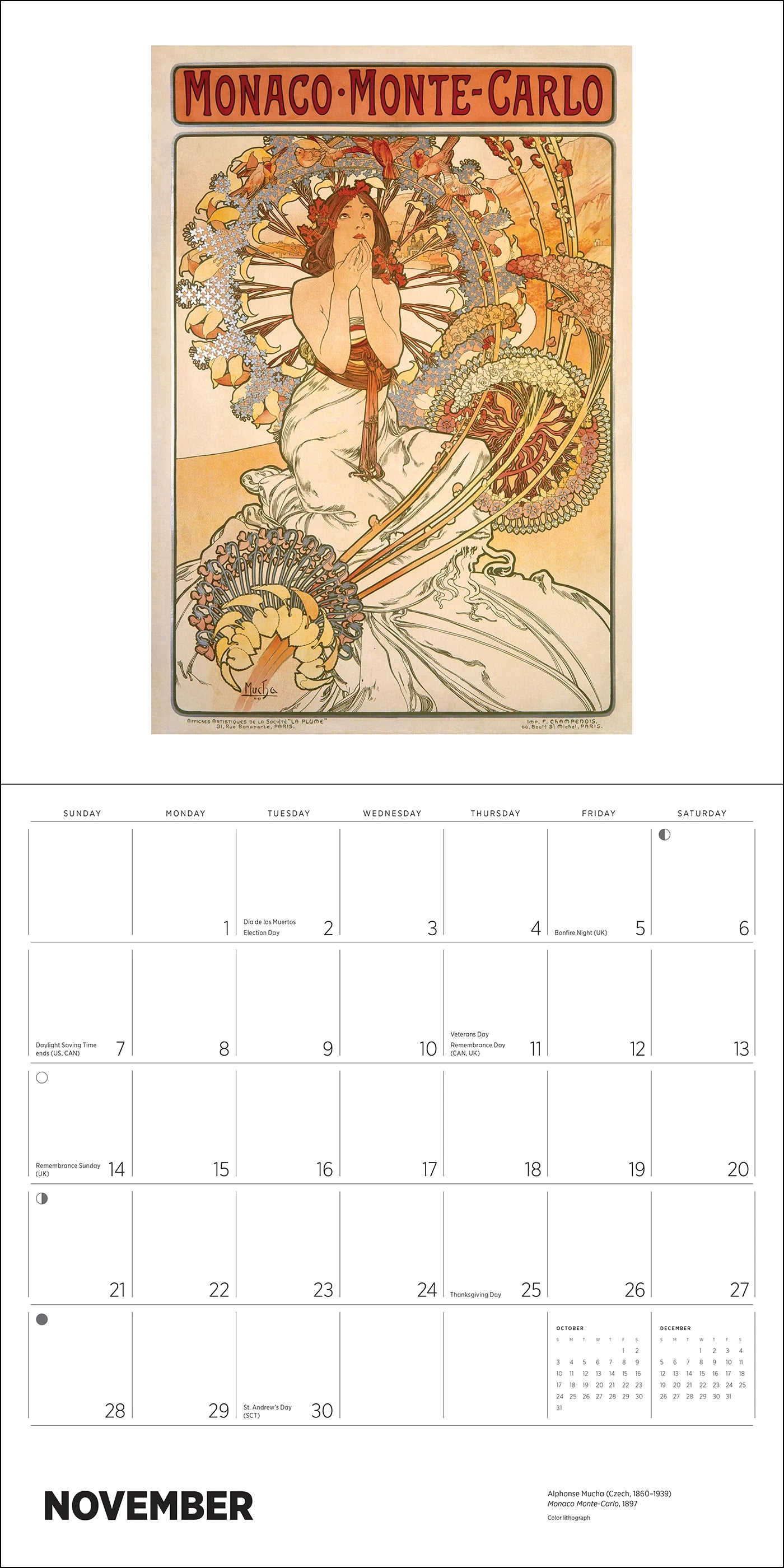 POM Alphonse Mucha 2027 Wall Calendar