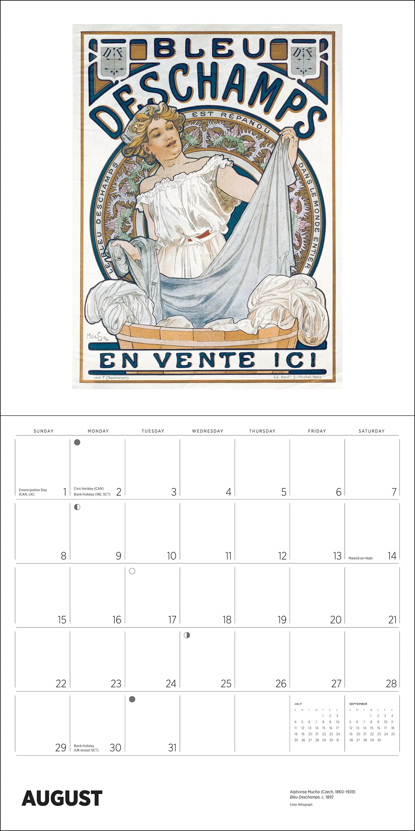 POM Alphonse Mucha 2027 Wall Calendar