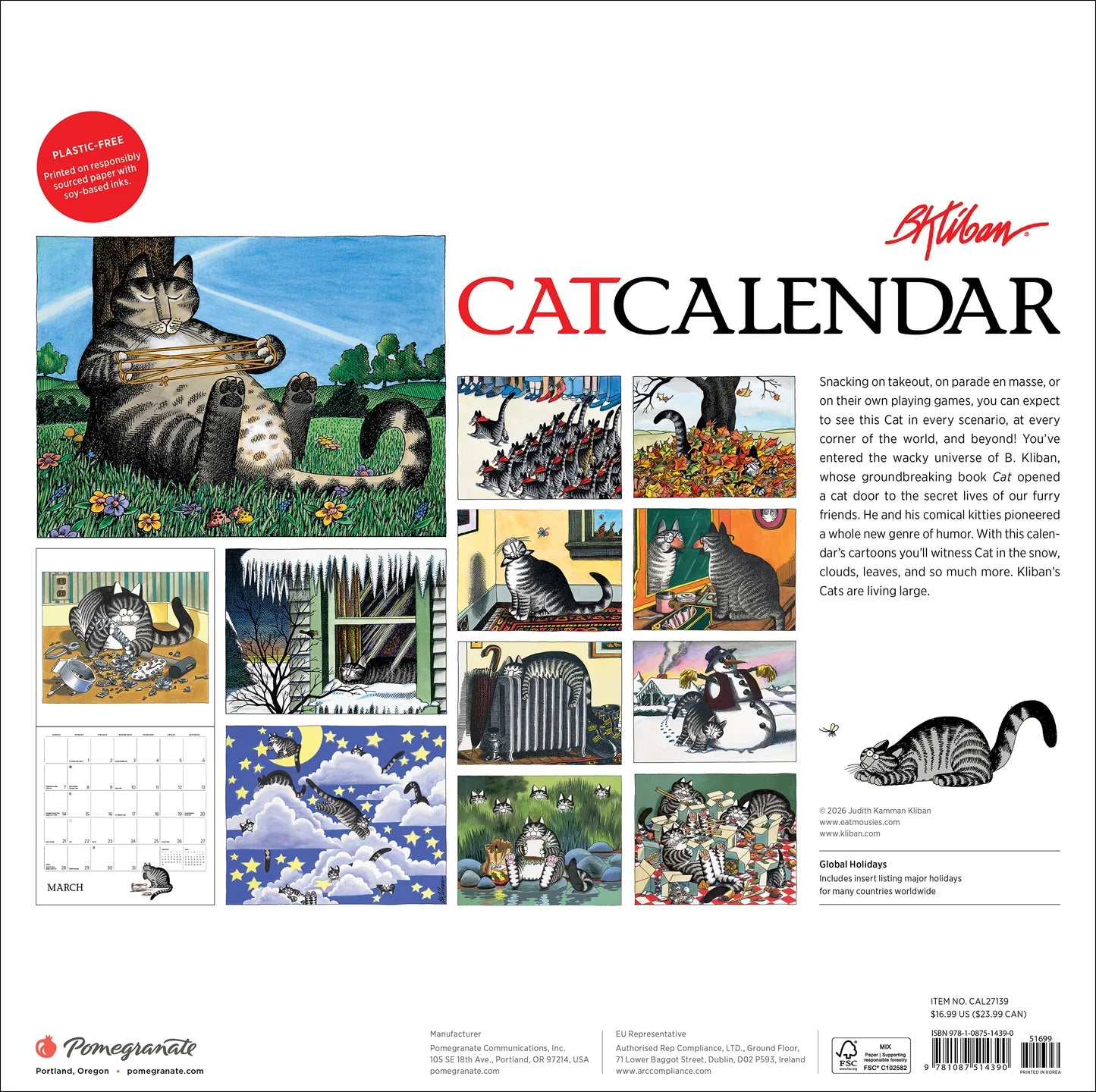 POM B. Kliban: CatCalendar 2027 Wall Calendar