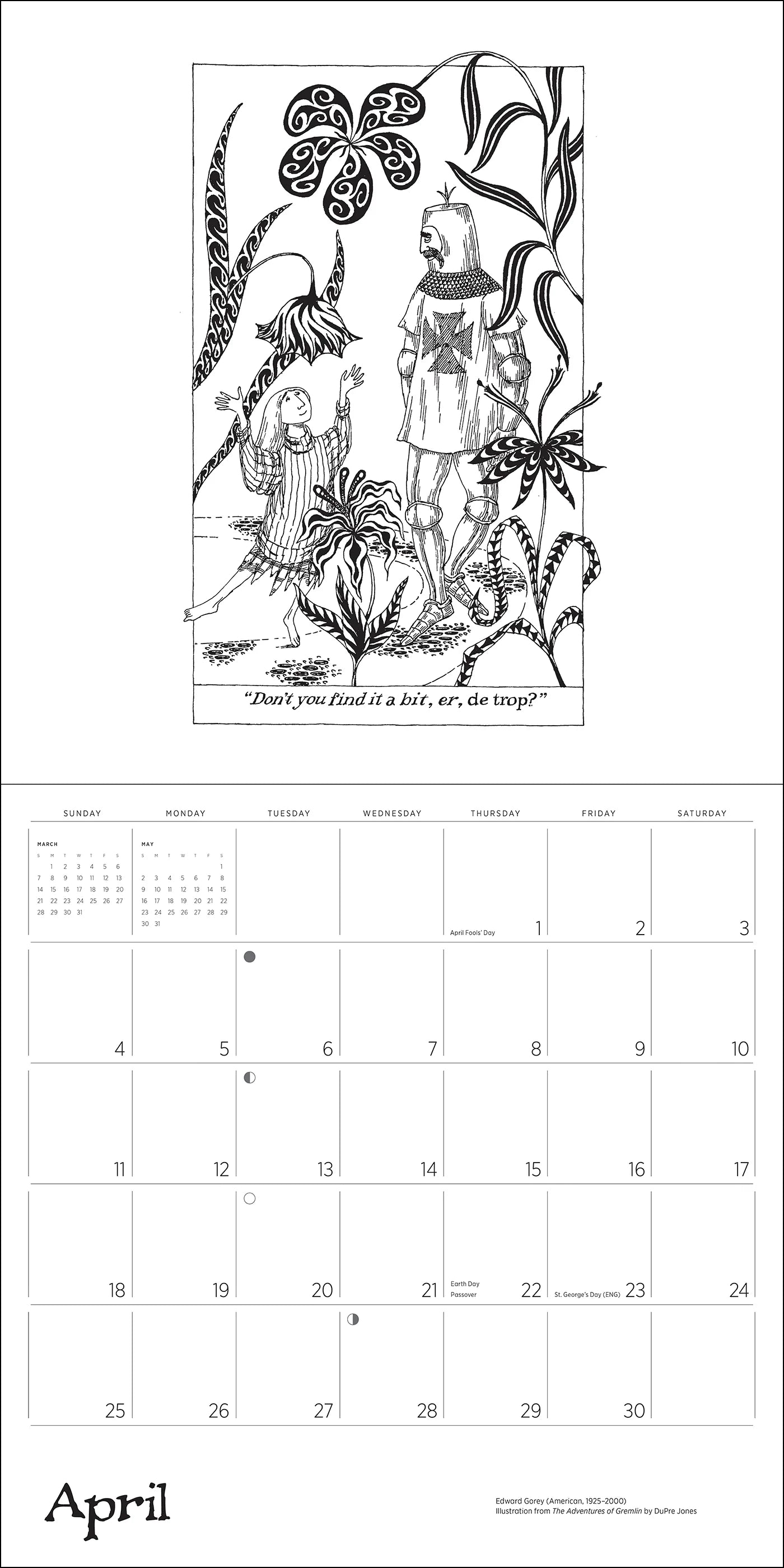 POM Edward Gorey 2027 Wall Calendar