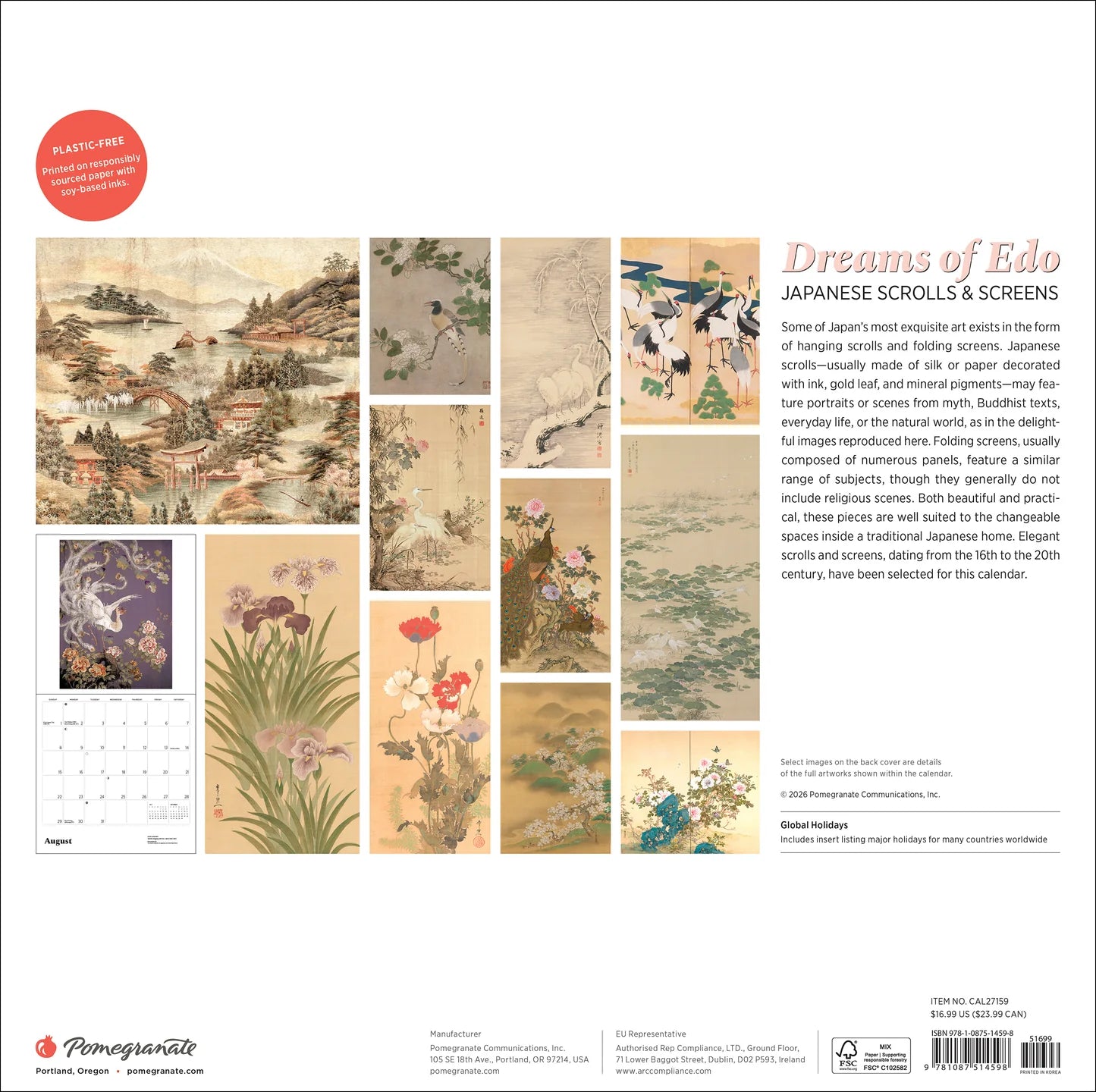 POM Dreams of Edo: Japanese Scrolls & Screens 2027 Wall Calendar