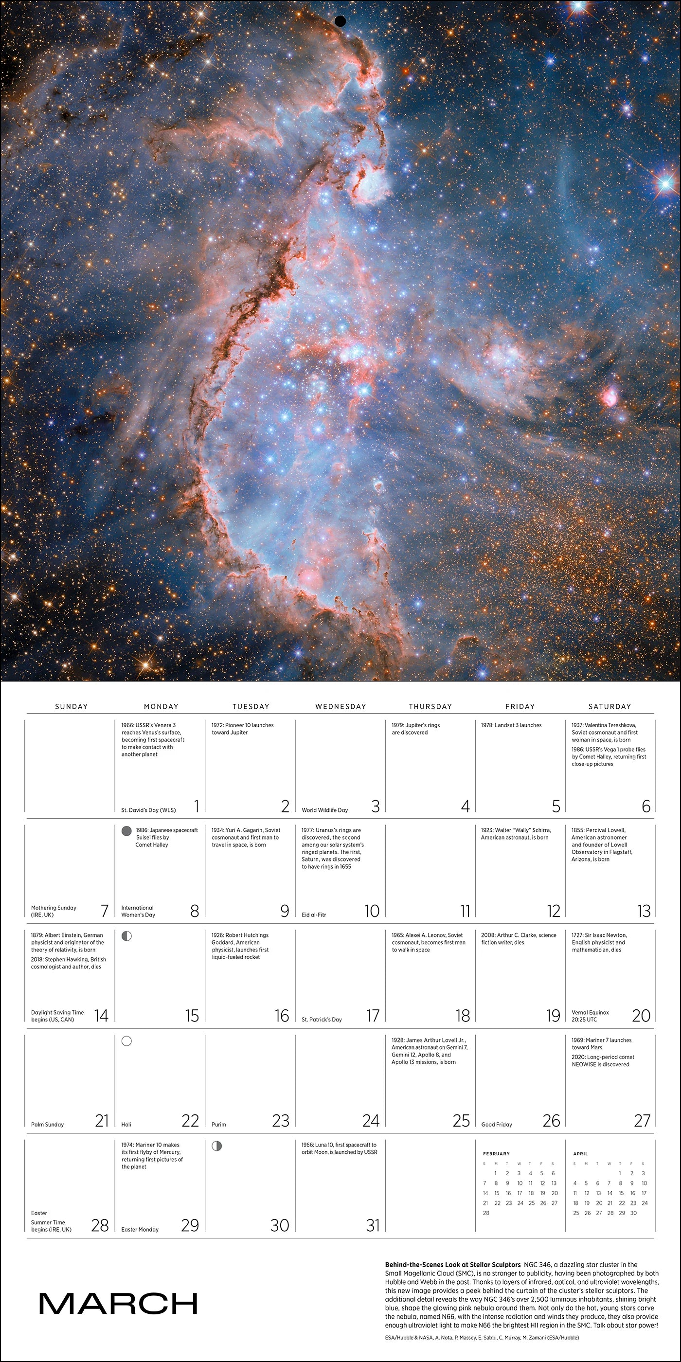 POM Space: Views from the Hubble and James Webb Telescopes 2027 Wall Calendar