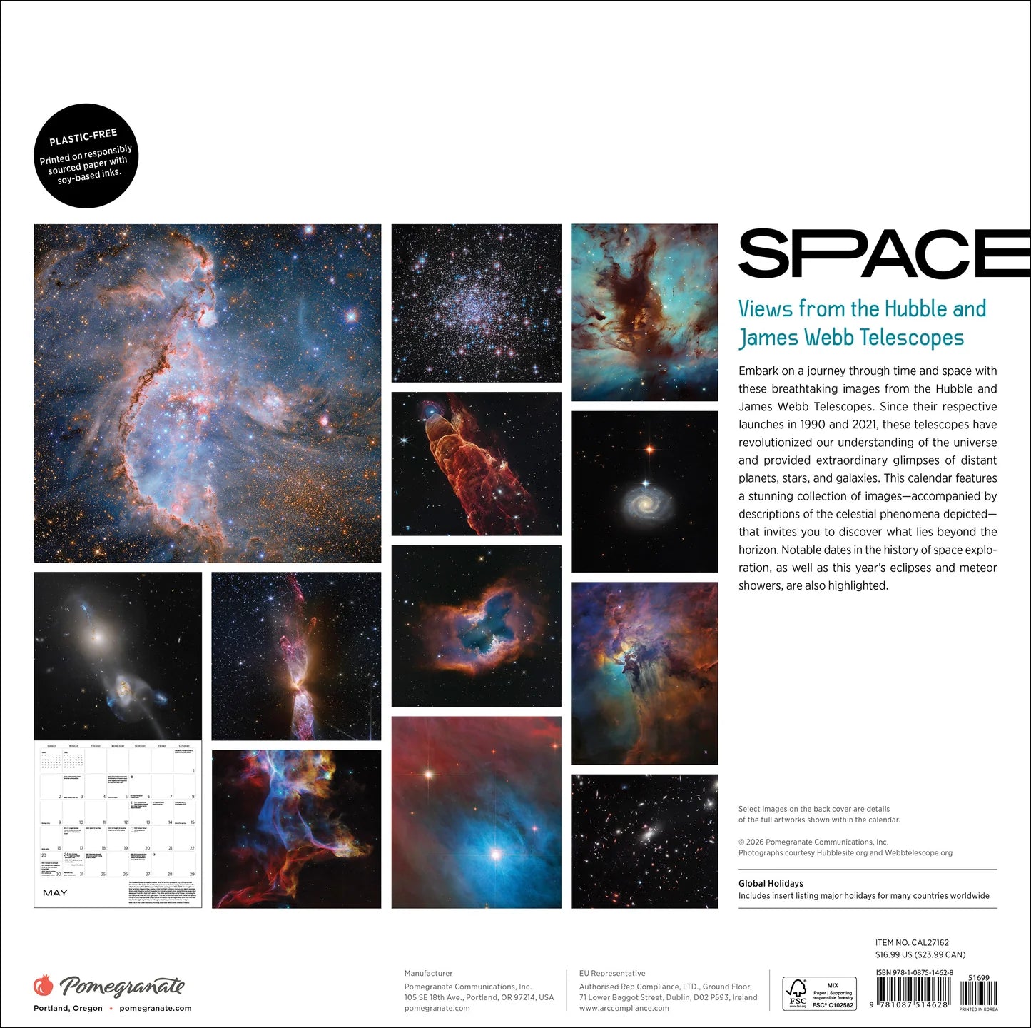 POM Space: Views from the Hubble and James Webb Telescopes 2027 Wall Calendar