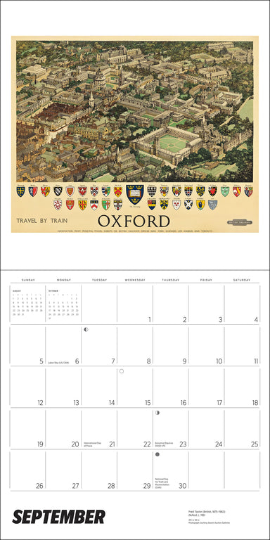 POM England by Rail: Vintage Travel Posters 2027 Wall Calendar