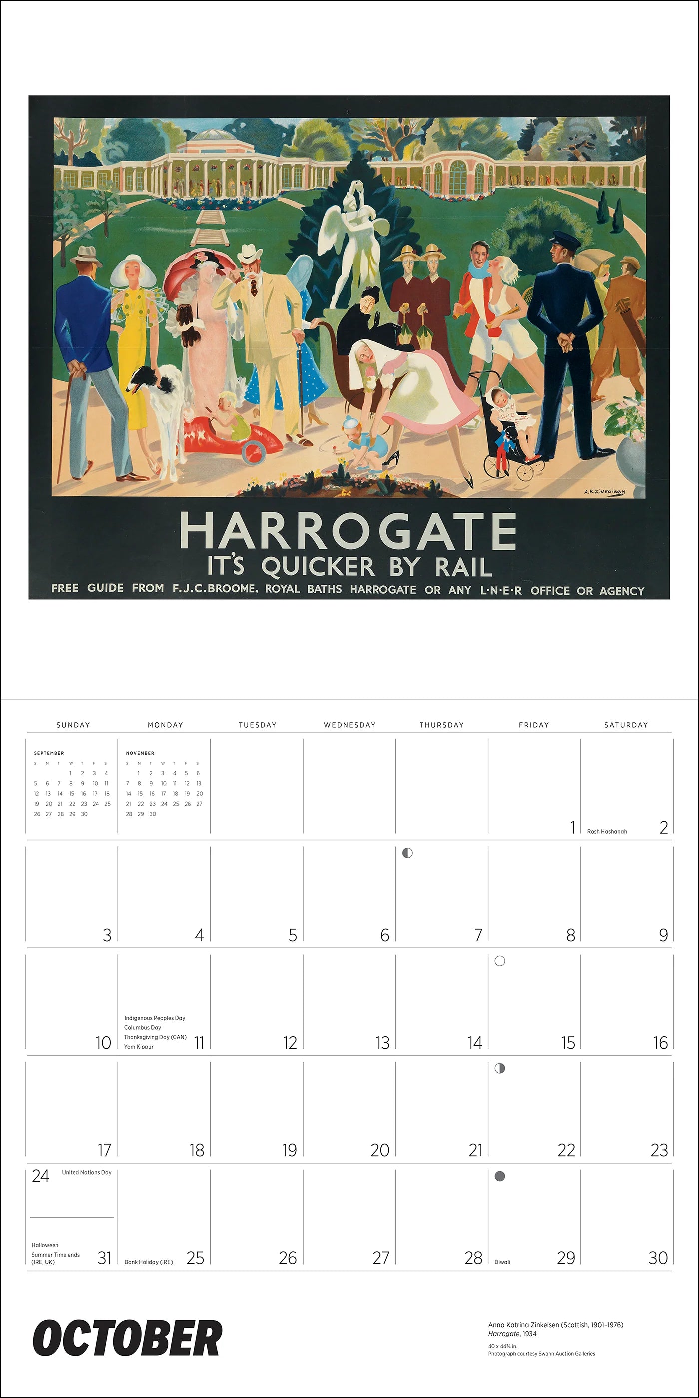 POM England by Rail: Vintage Travel Posters 2027 Wall Calendar