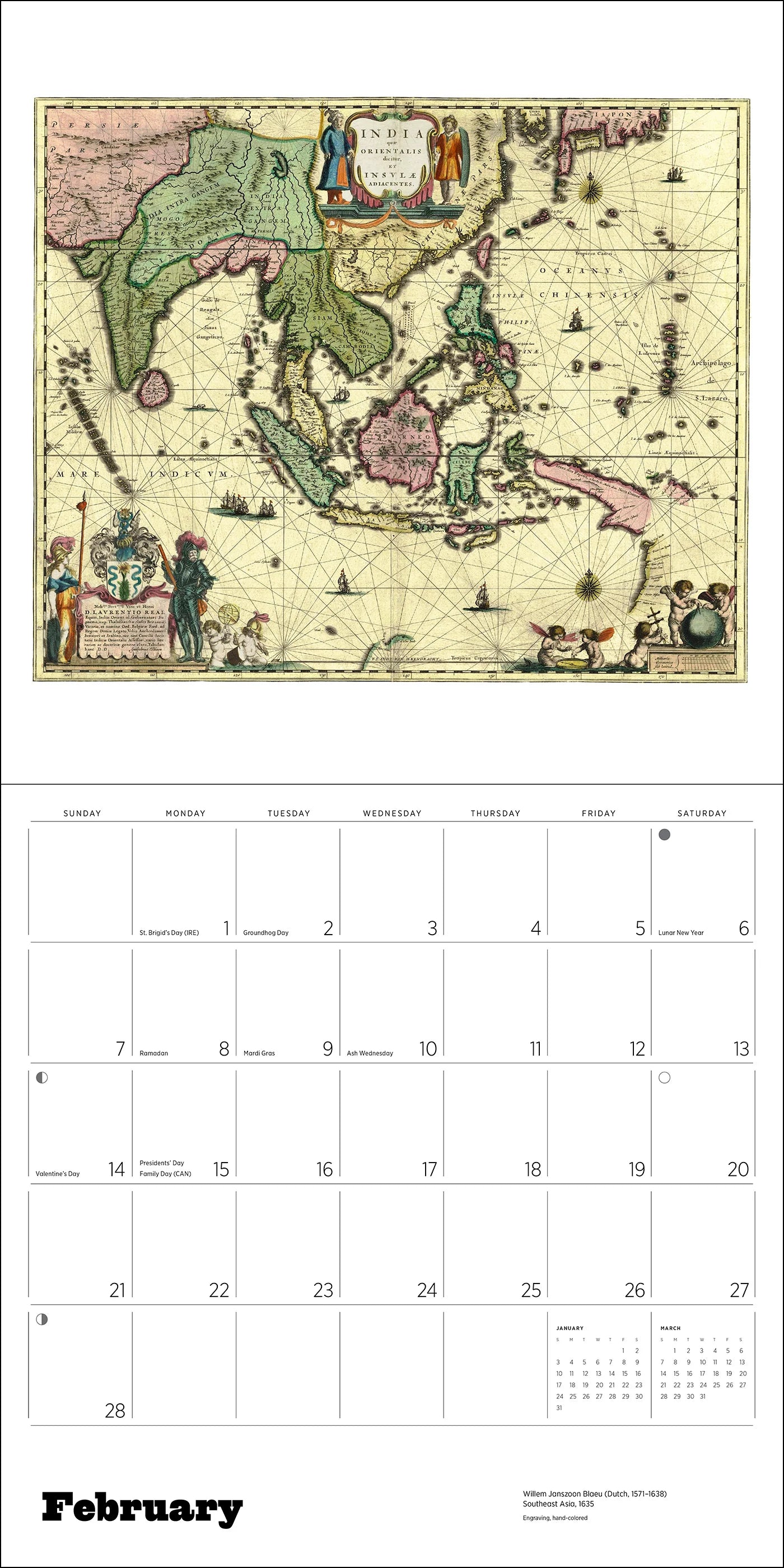 POM Antique Maps 2027 Wall Calendar