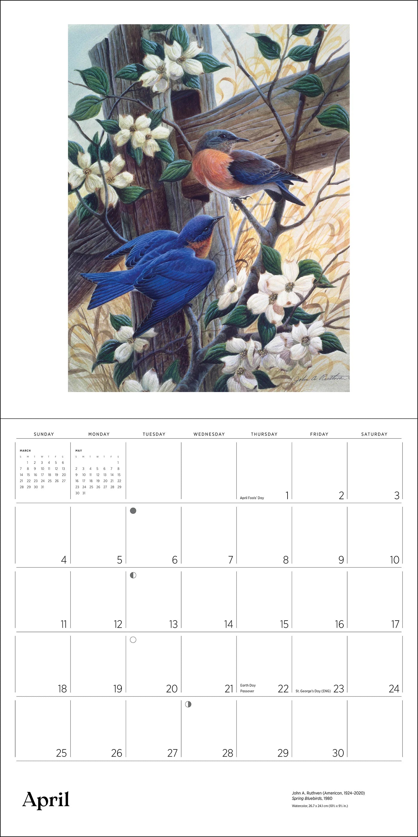 POM A Birder's View: Paintings by John A. Ruthven 2027 Wall Calendar