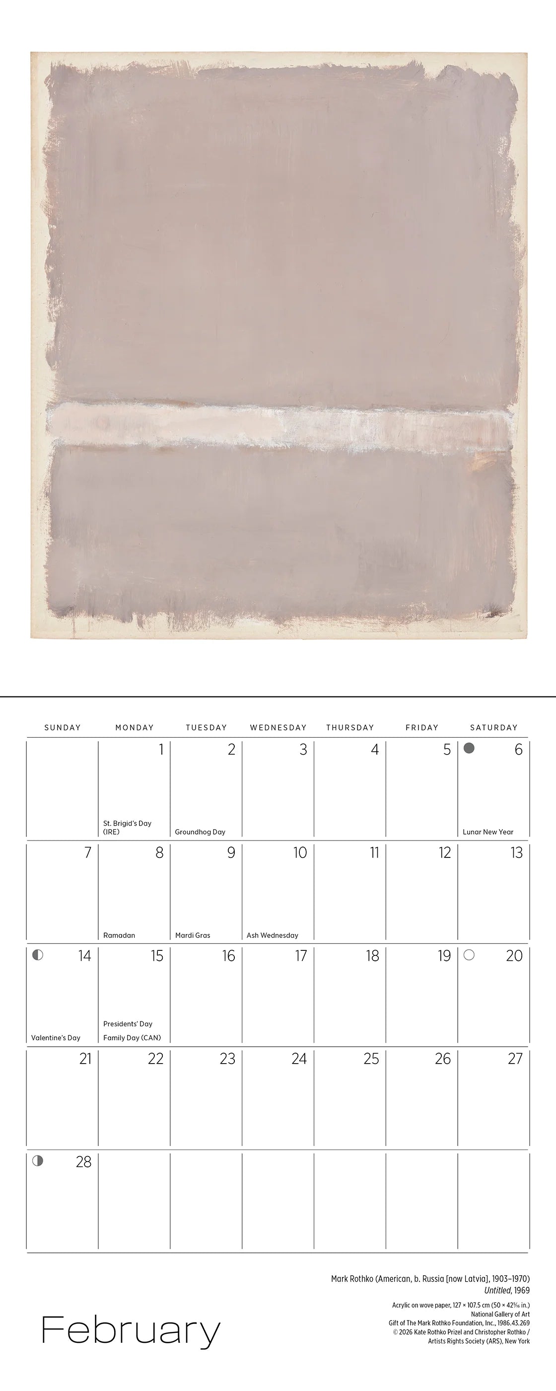 POM Rothko 2027 Mini Wall Calendar