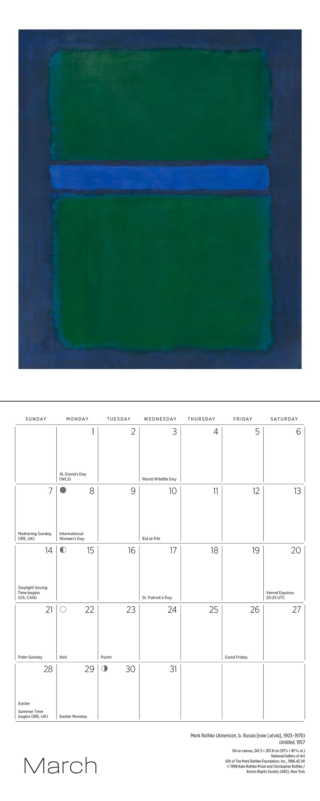 POM Rothko 2027 Mini Wall Calendar