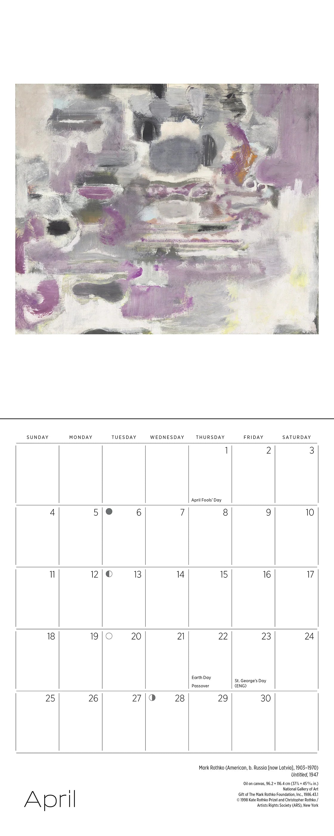POM Rothko 2027 Mini Wall Calendar