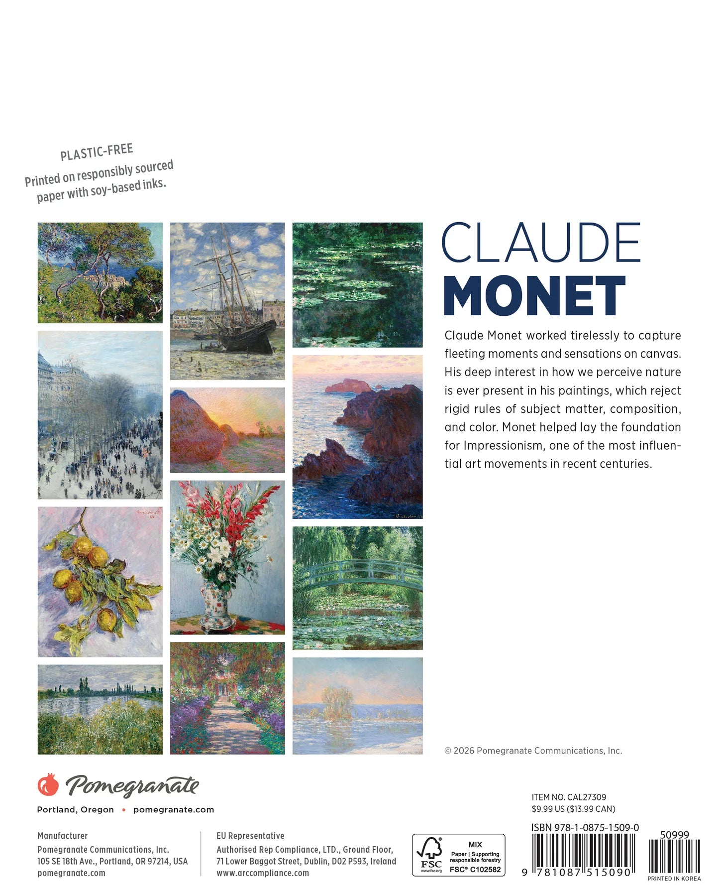 POM Claude Monet 2027 Mini Calendar