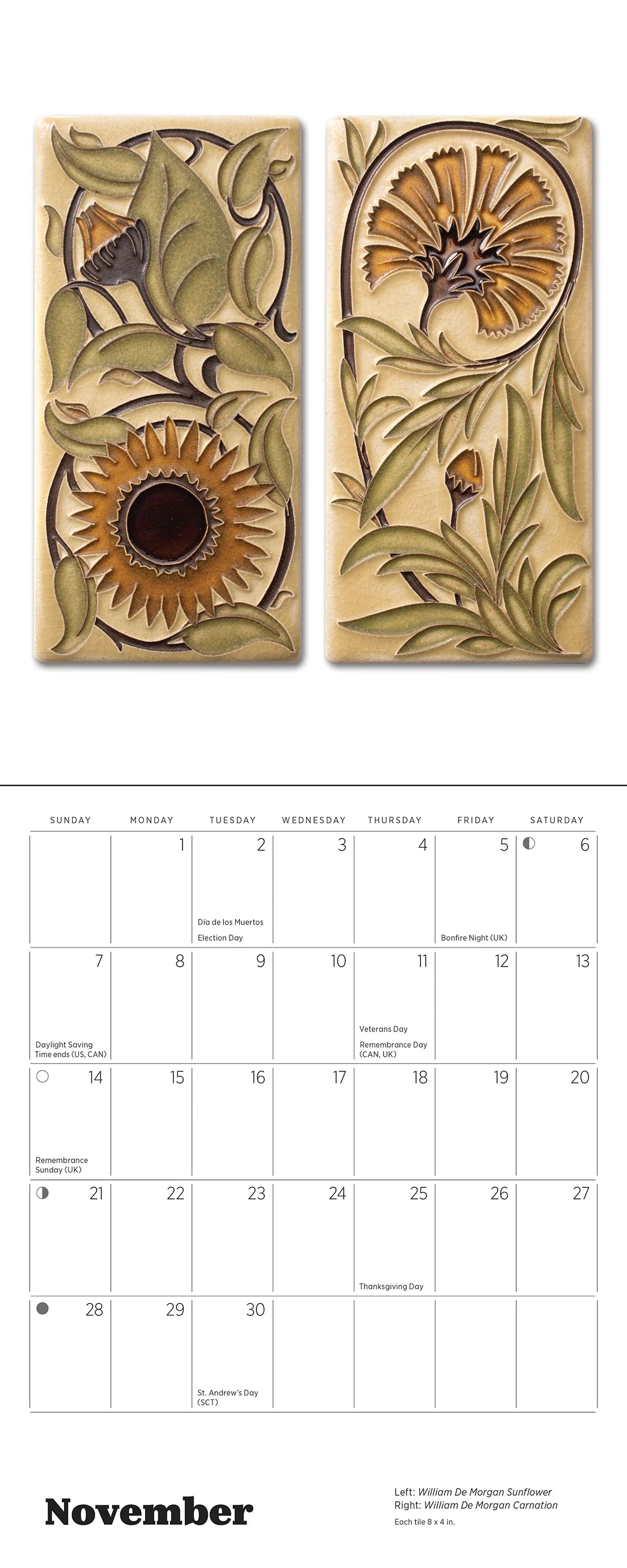 POM Arts & Crafts Tiles: Made by Motawi Tileworks 2027 Mini Wall Calendar