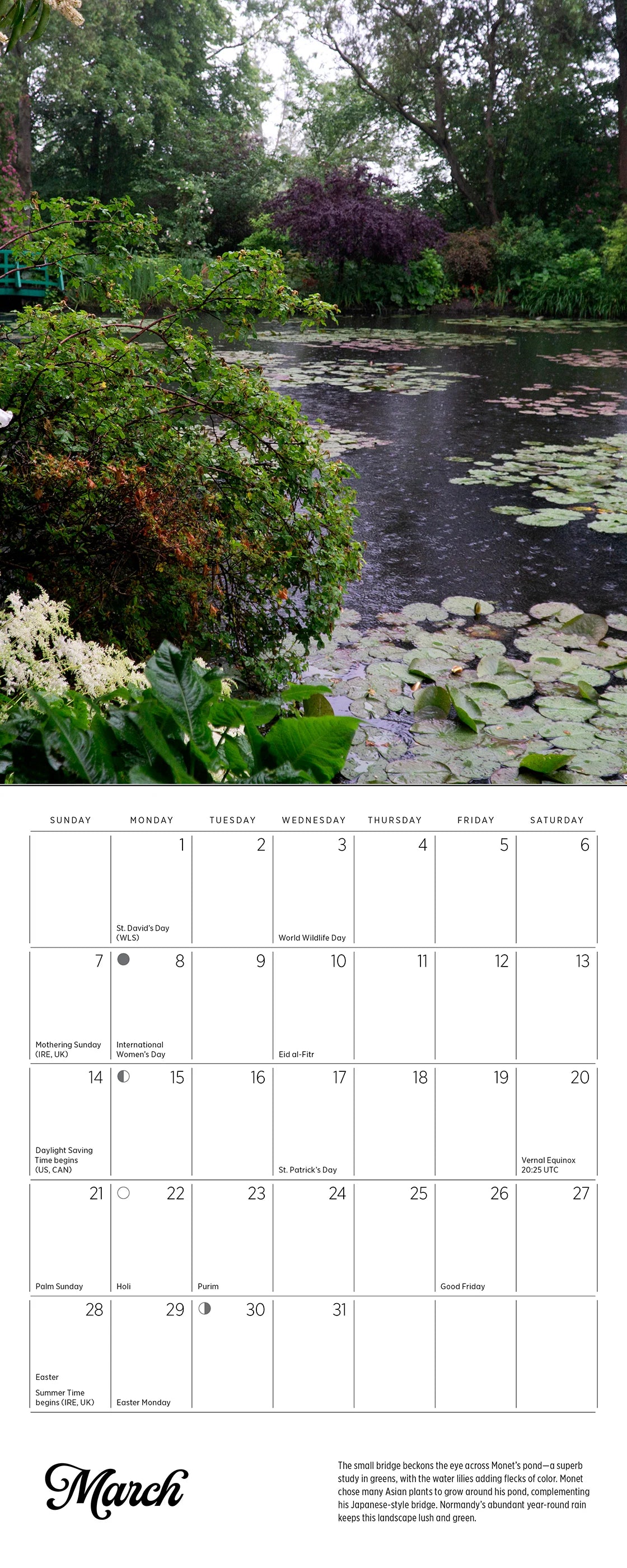 POM Monet's Passion: The Gardens at Giverny 2027 Mini Wall Calendar